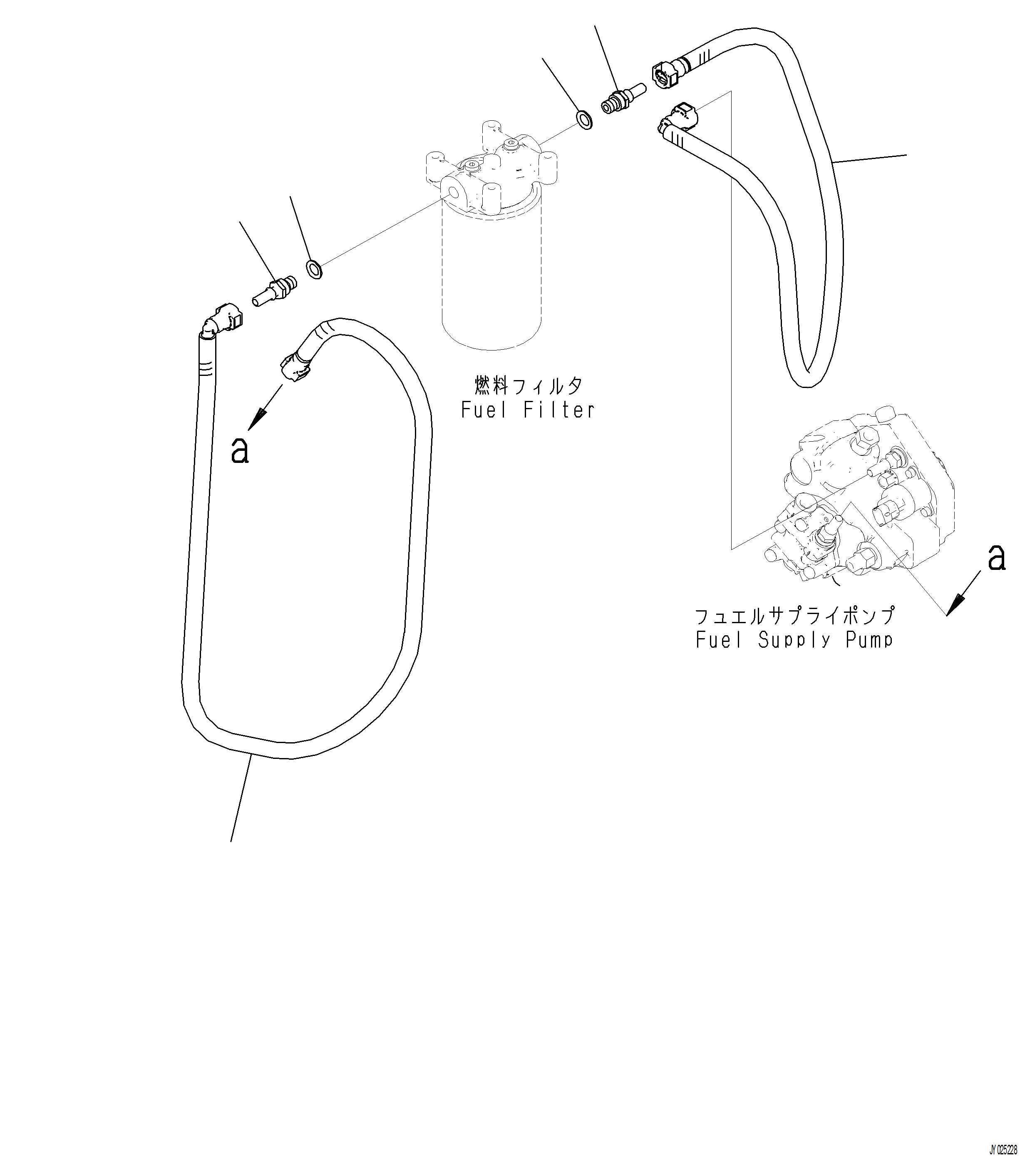 Excavators Komatsu / PC230F-11 SN A20700-UP(pc230f11) / AFF20-001001 FUEL FILTER PIPING(A-104 : AFF20-001001)