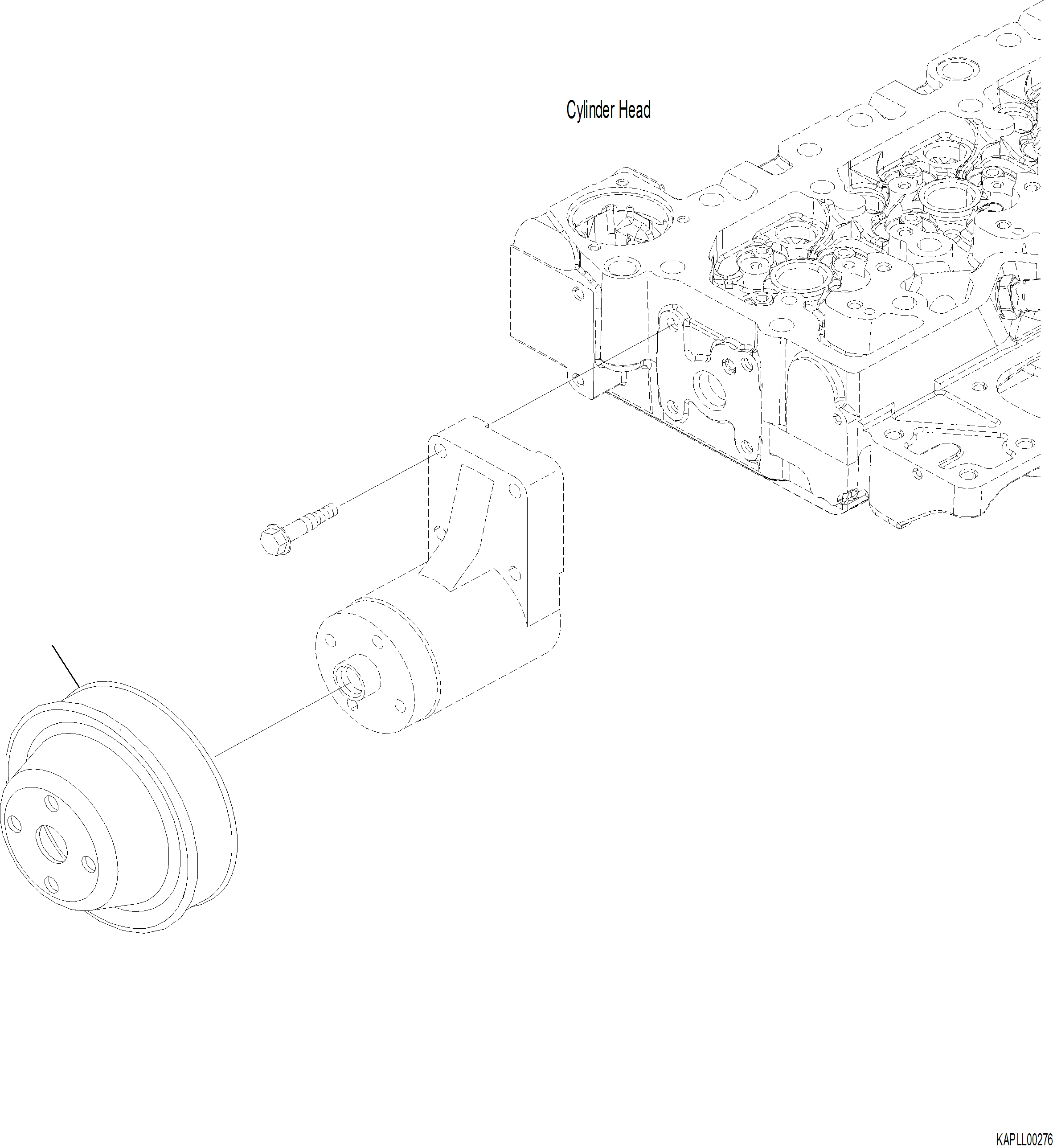 Komatsu parts book diagram for PC230F-11 SN A20700-UP: A5050-001001 COOLING FAN DRIVE PULLEY