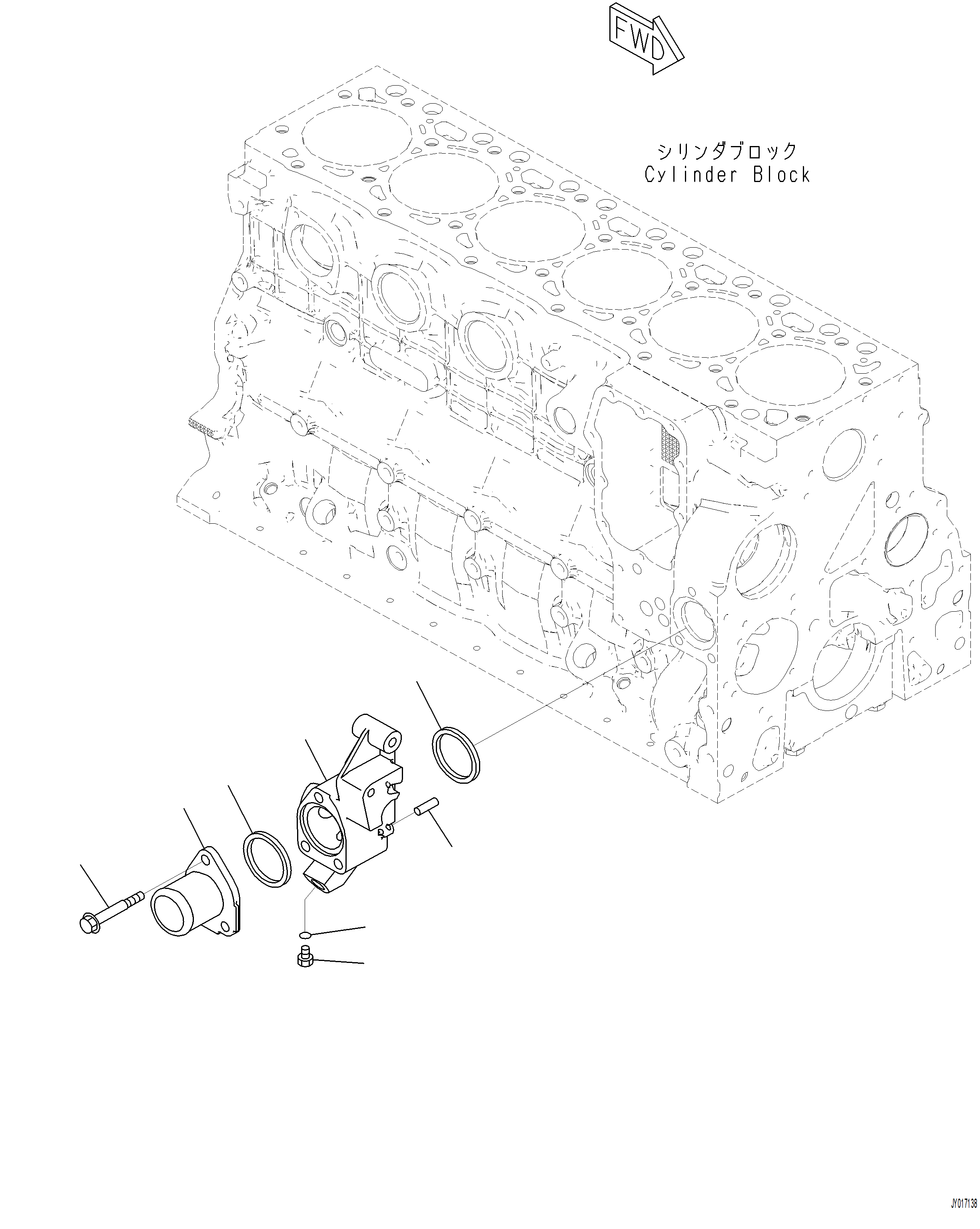 Excavators Komatsu / PC230F-11 SN A20700-UP(pc230f11) / AWI10-001001 WATER INLET CONNECTOR(A-132 : AWI10-001001)