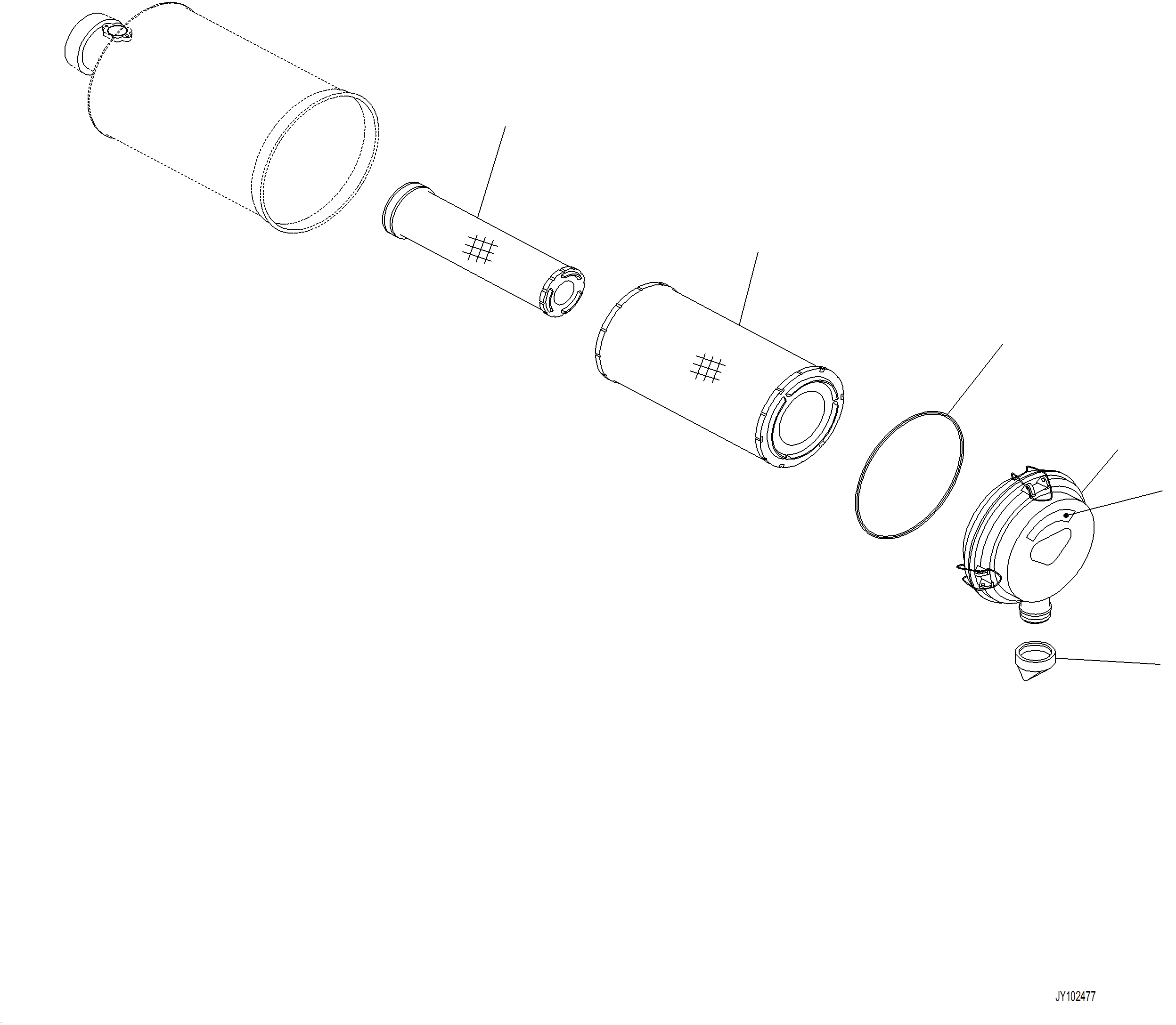 Komatsu parts book diagram for PC230F-11 SN A20700-UP: B0200-001001 AIR CLEANER
