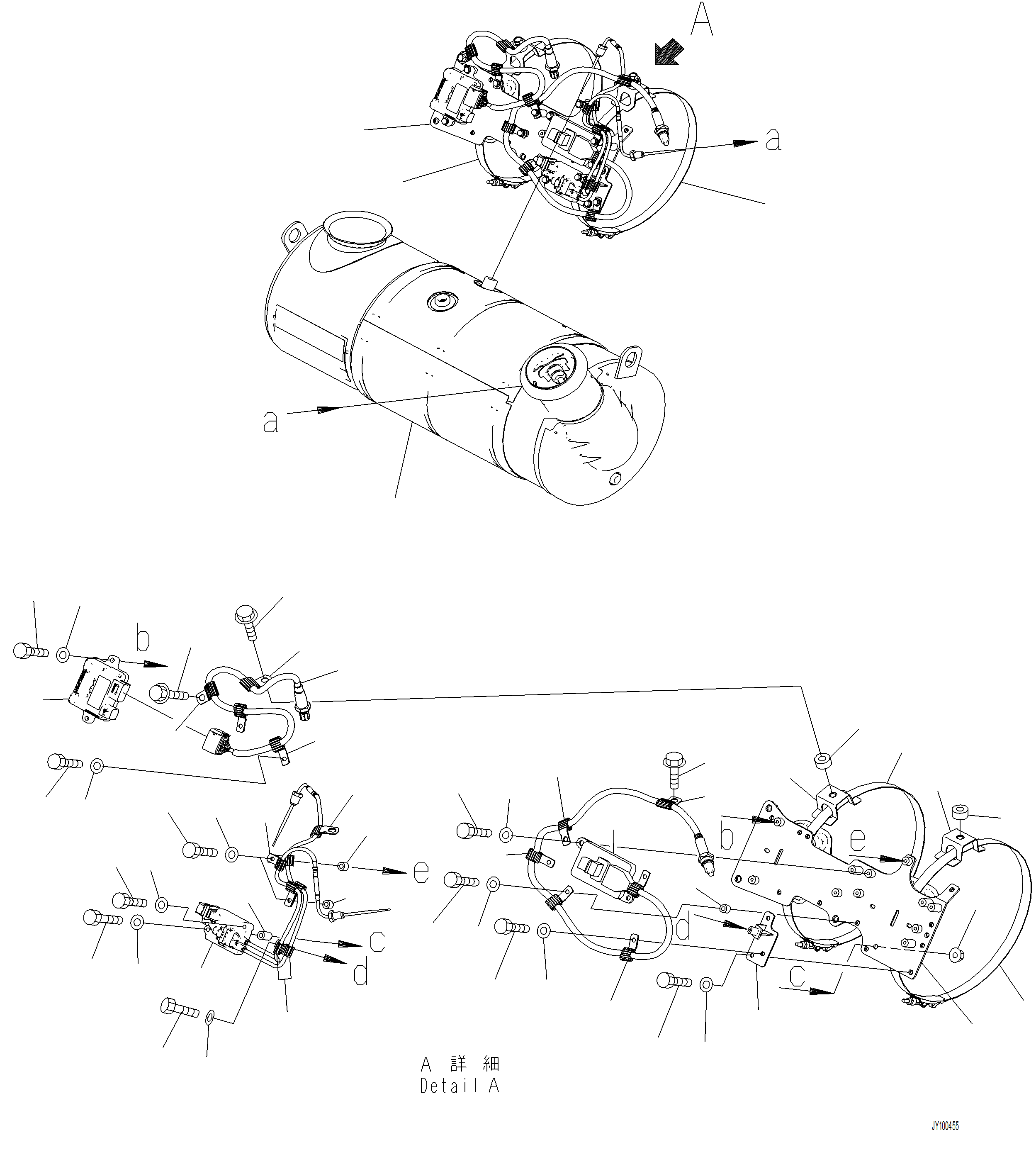 Komatsu parts book diagram for PC230F-11 SN A20700-UP: B0300-001002 EXHAUST SCR ASSEMBLY