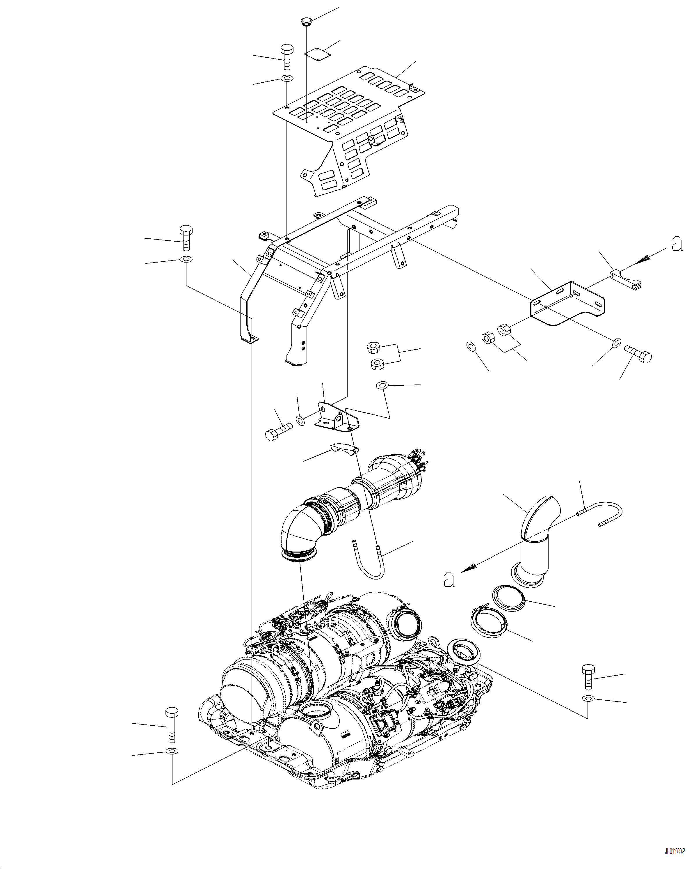 Komatsu parts book diagram for PC230F-11 SN A20700-UP: B0300-001007 EXHAUST THERMO GUARD