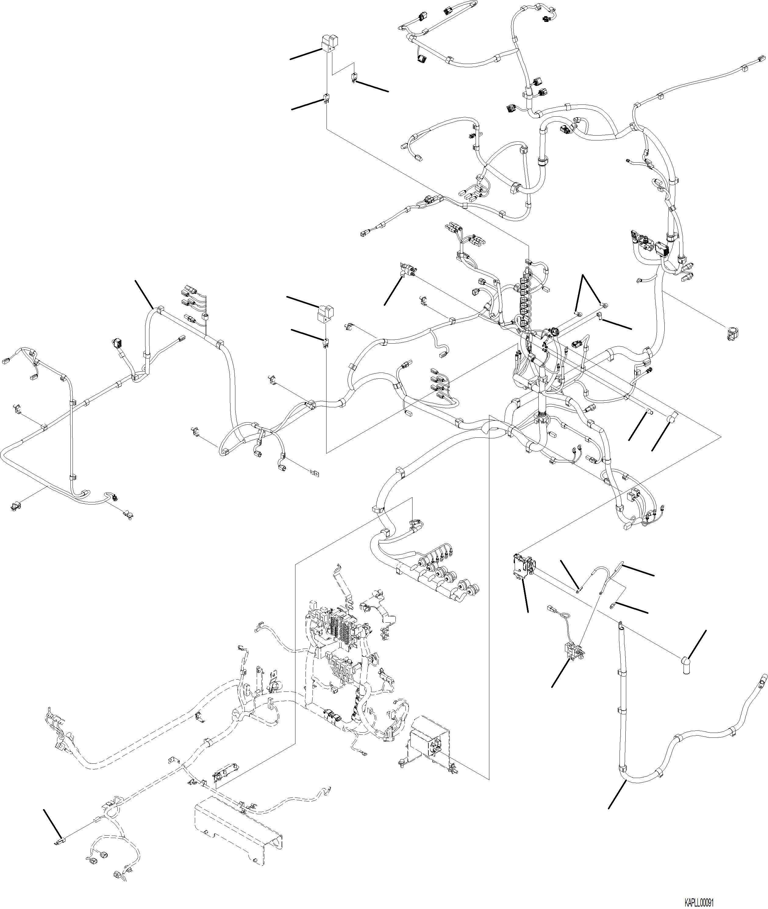 Komatsu parts book diagram for PC230F-11 SN A20700-UP: E0200-001002 MAIN WIRING HARNESS