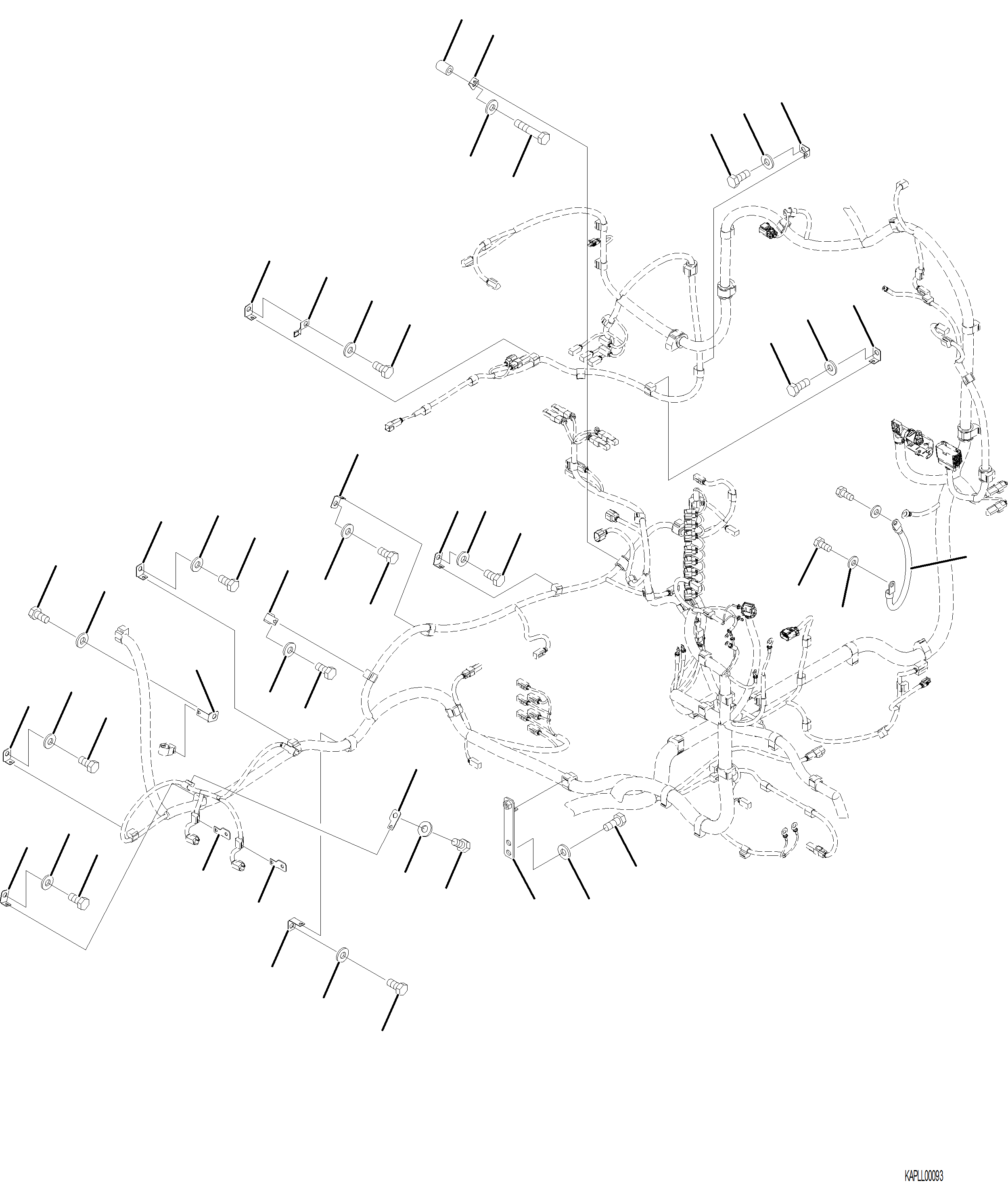 Komatsu parts book diagram for PC230F-11 SN A20700-UP: E0200-001004 MAIN WIRING HARNESS MOUNTING (2/5)