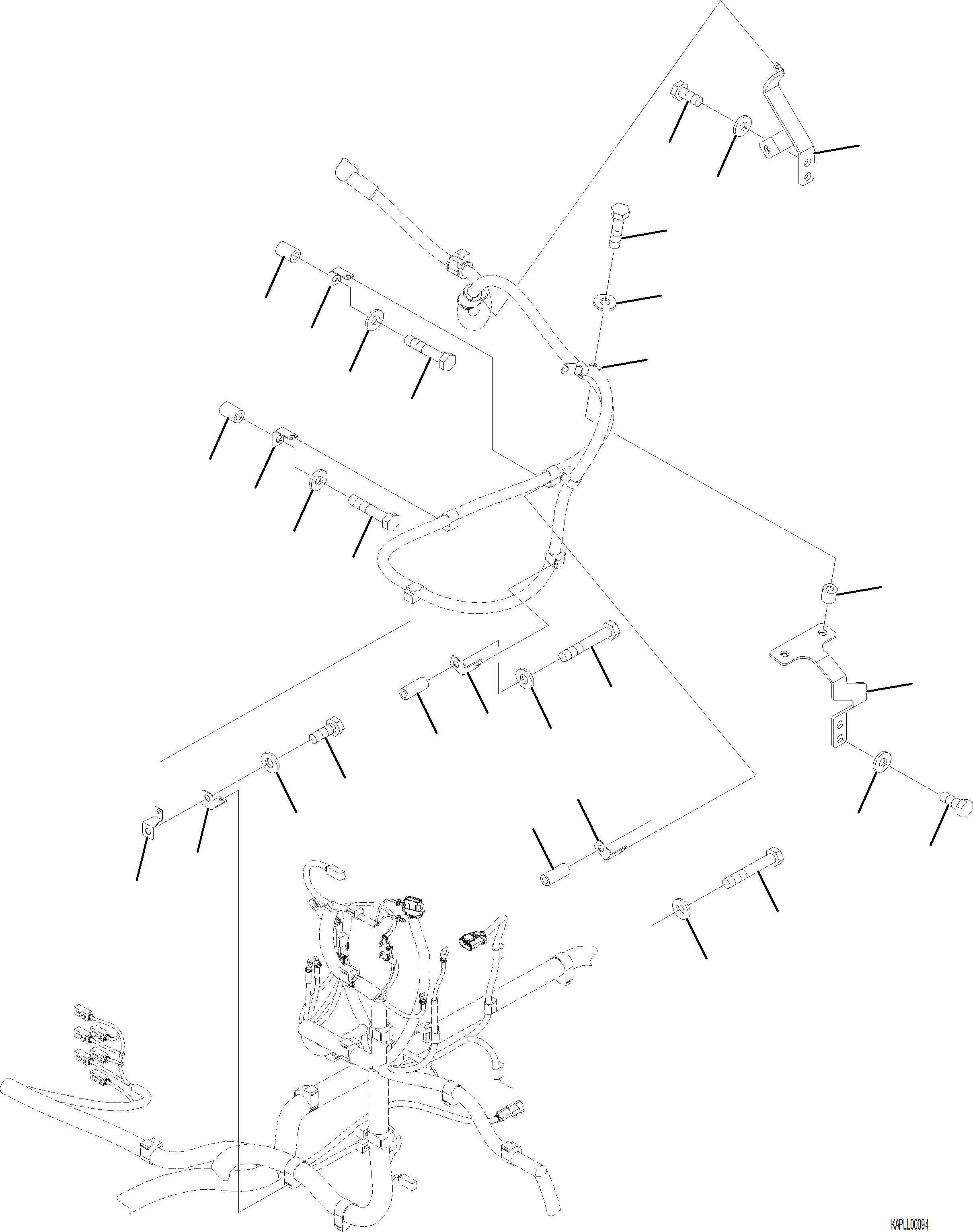 Excavators Komatsu / PC230F-11 SN A20700-UP(pc230f11) / E0200-001005 MAIN WIRING HARNESS MOUNTING (3/5)(E-014 : E0200-001005)