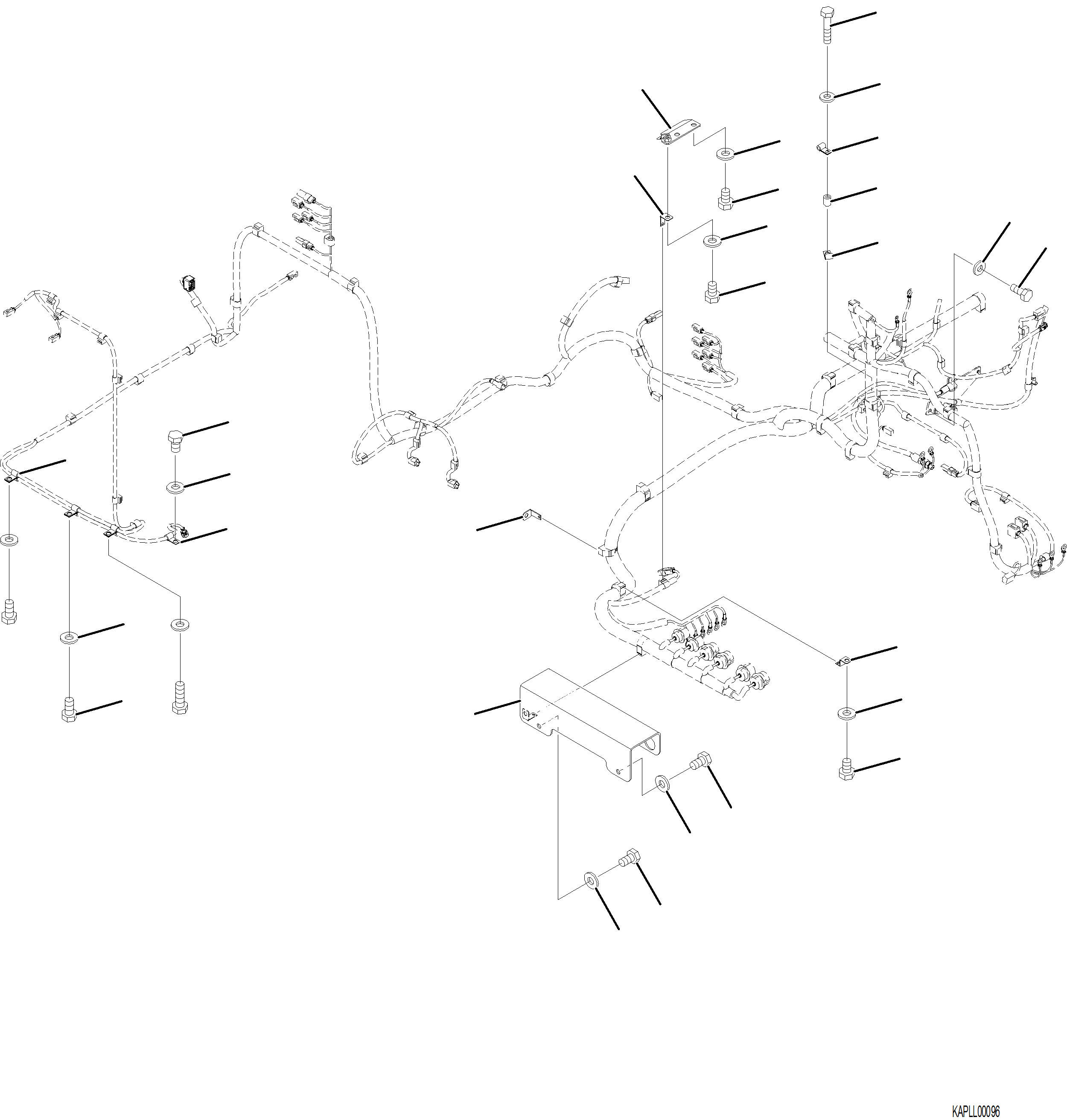 Excavators Komatsu / PC230F-11 SN A20700-UP(pc230f11) / E0200-001007 MAIN WIRING HARNESS MOUNTING (5/5)(E-018 : E0200-001007)