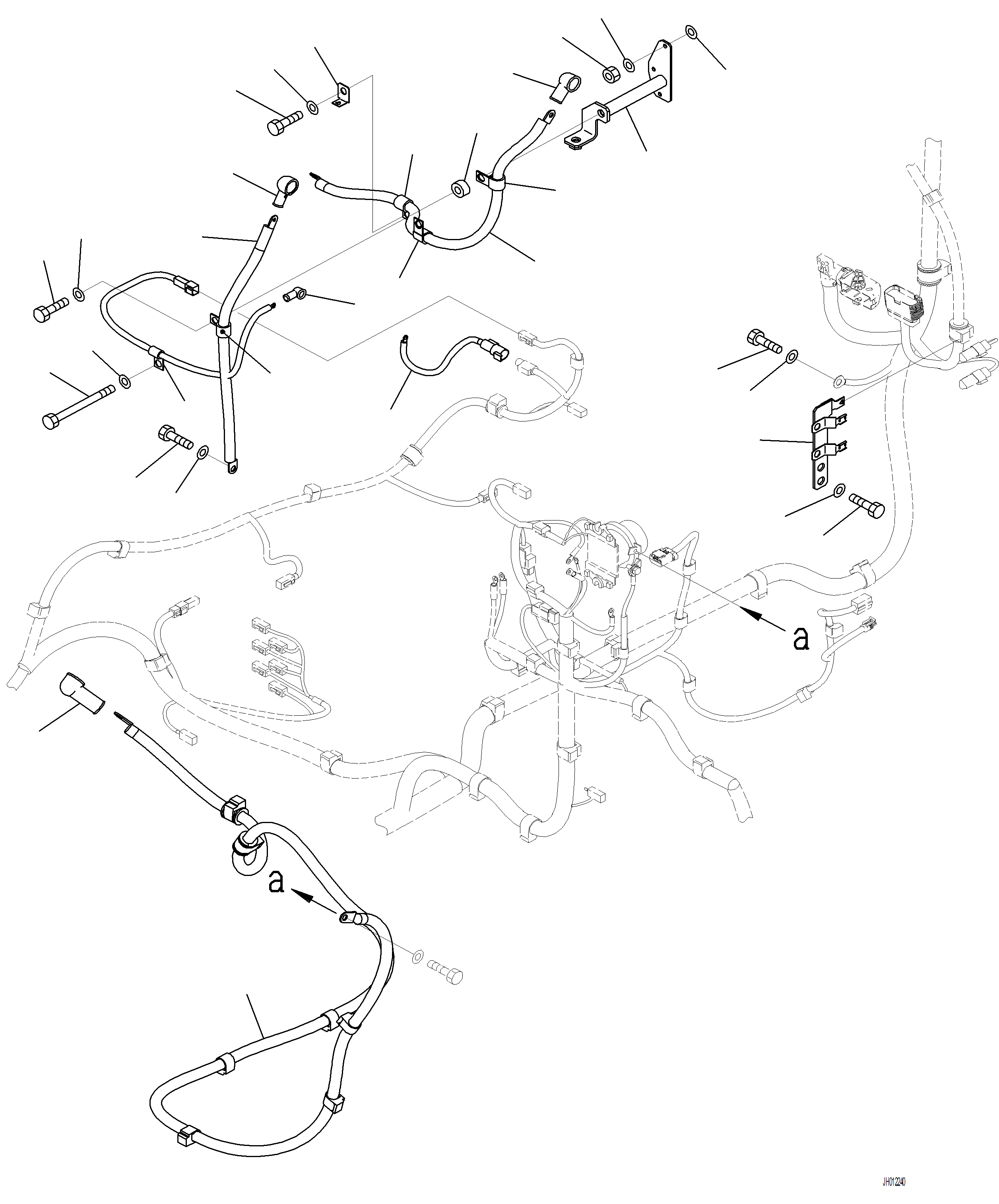 Komatsu parts book diagram for PC230F-11 SN A20700-UP: E0200-001008 ENGINE WIRING HARNESS  (1/2)