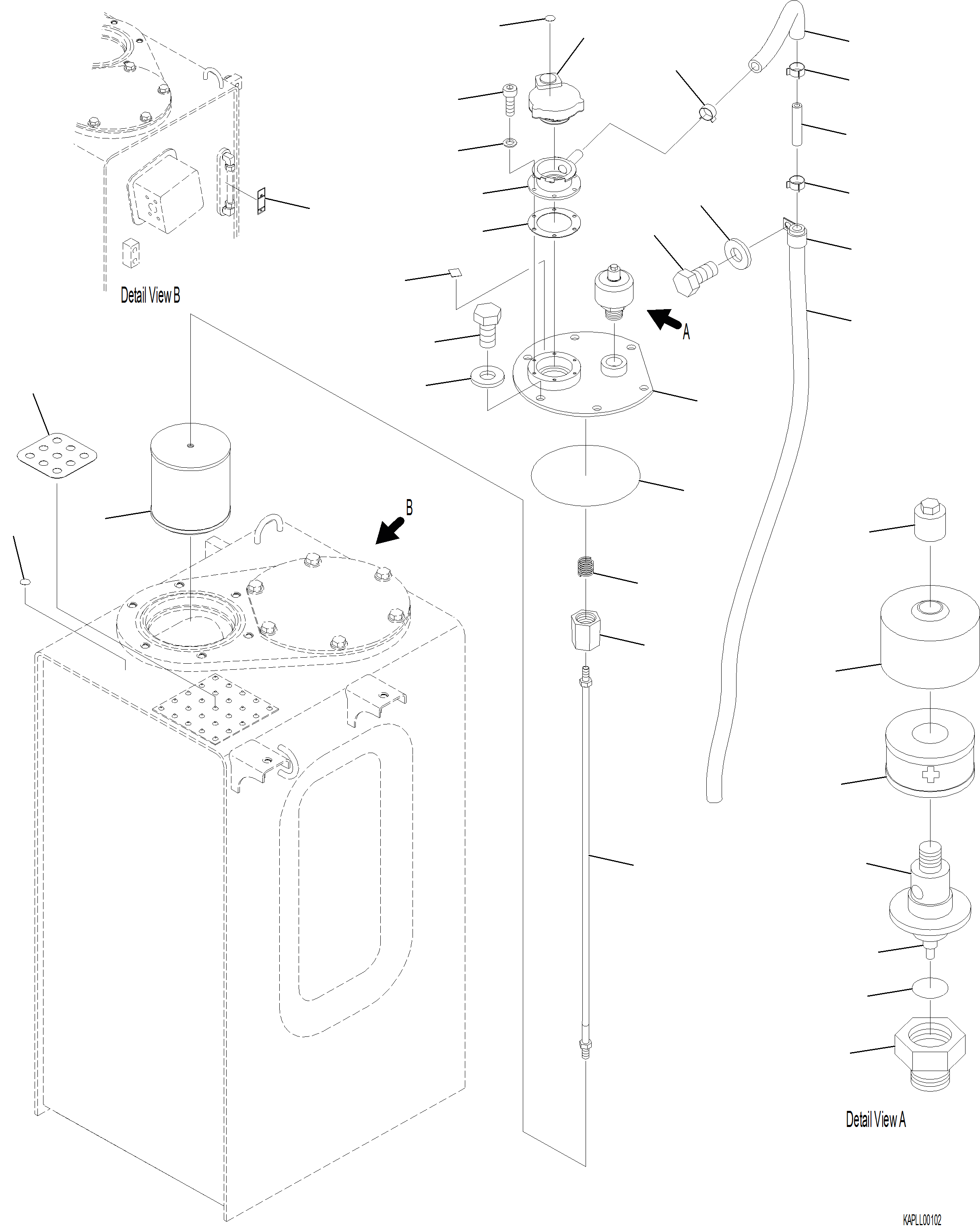Komatsu parts book diagram for PC230F-11 SN A20700-UP: H0110-001002 HYDRAULIC TANK BREATHER