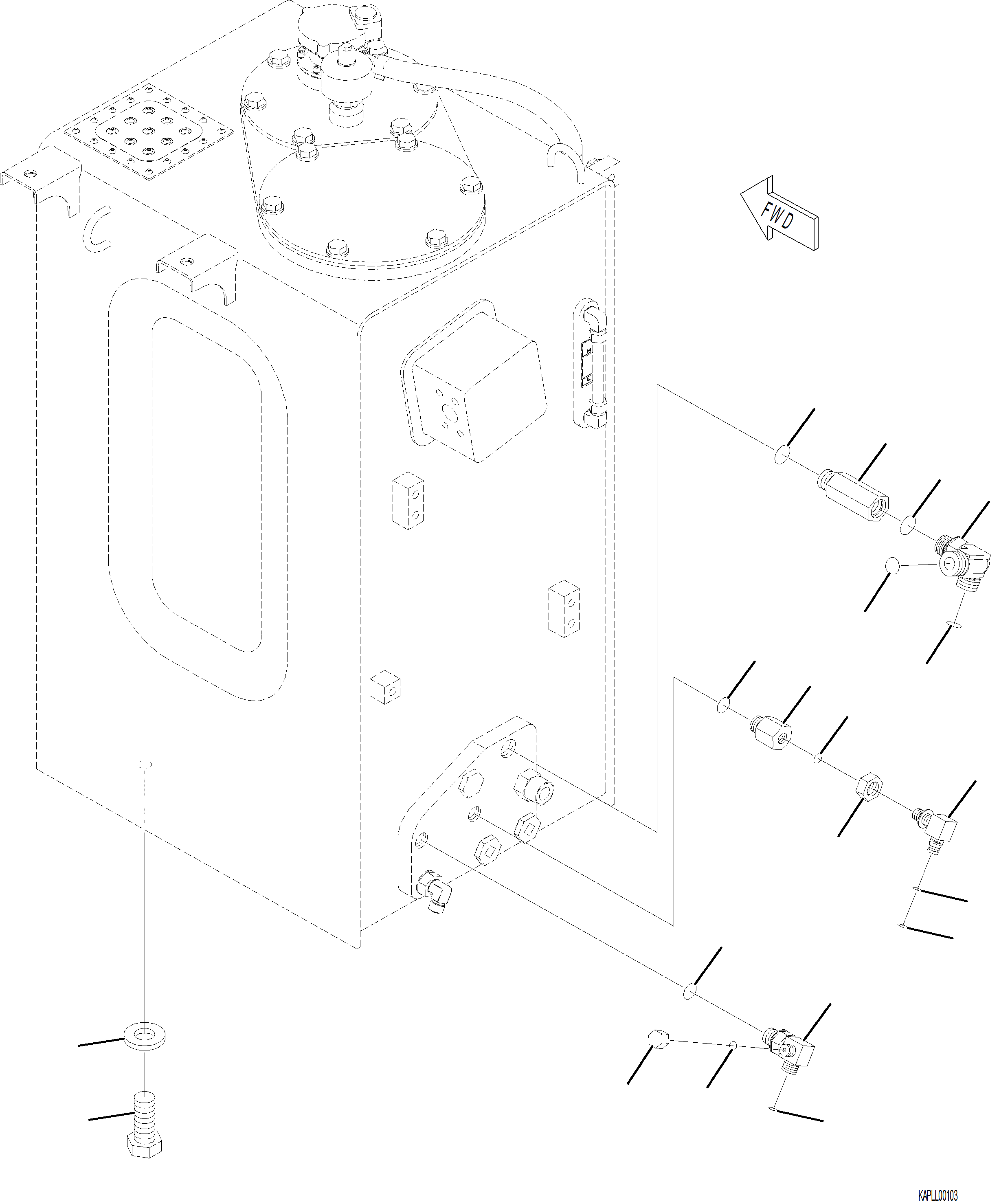 Excavators Komatsu / PC230F-11 SN A20700-UP(pc230f11) / H0110-001003 HYDRAULIC TANK FITTINGS(H-006 : H0110-001003)