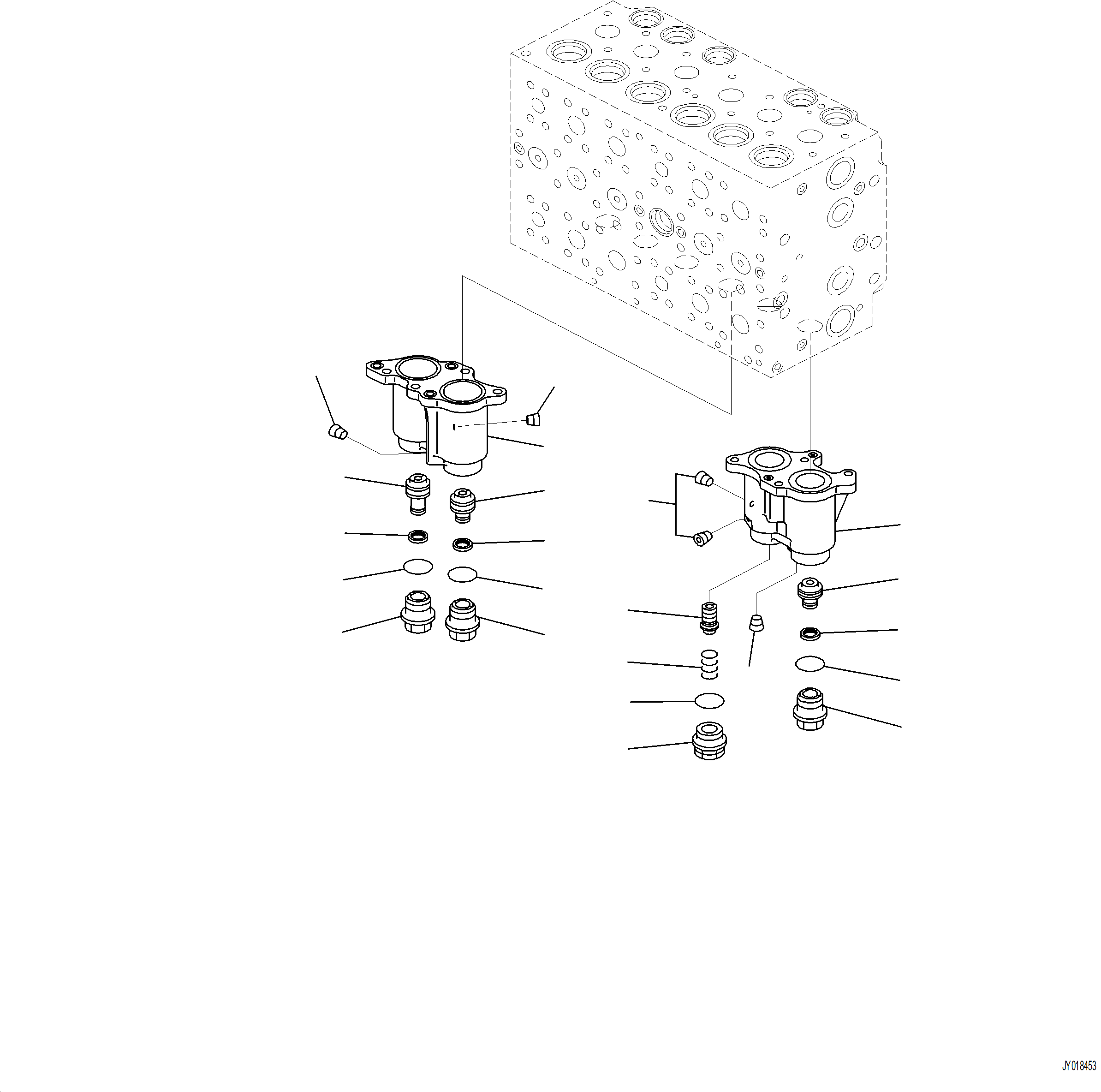 Komatsu parts book diagram for PC230F-11 SN A20700-UP: H0120-001002 MAIN CONTROL VALVE 7-SPOOL (2/21)