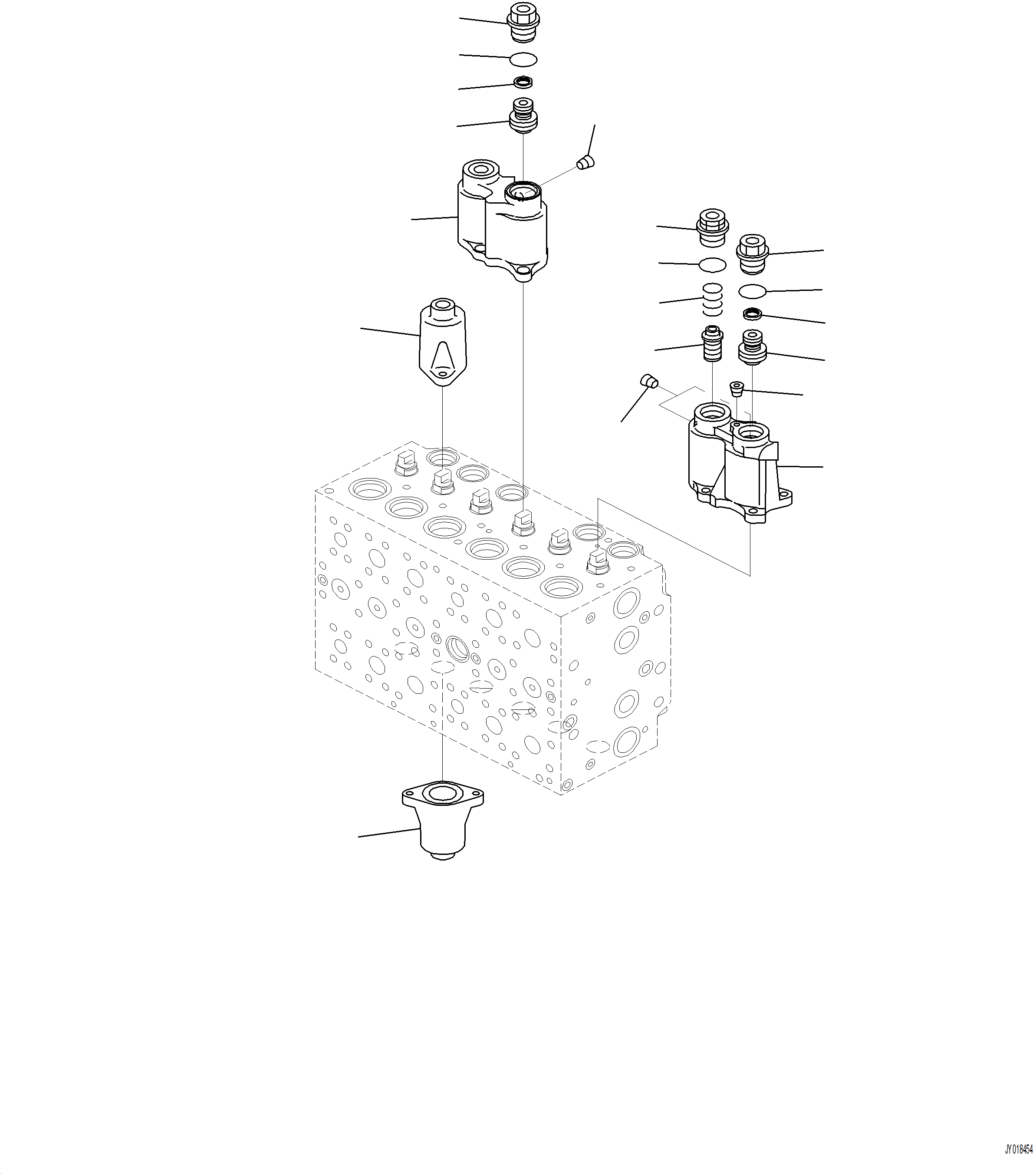 Komatsu parts book diagram for PC230F-11 SN A20700-UP: H0120-001003 MAIN CONTROL VALVE 7-SPOOL (3/21)