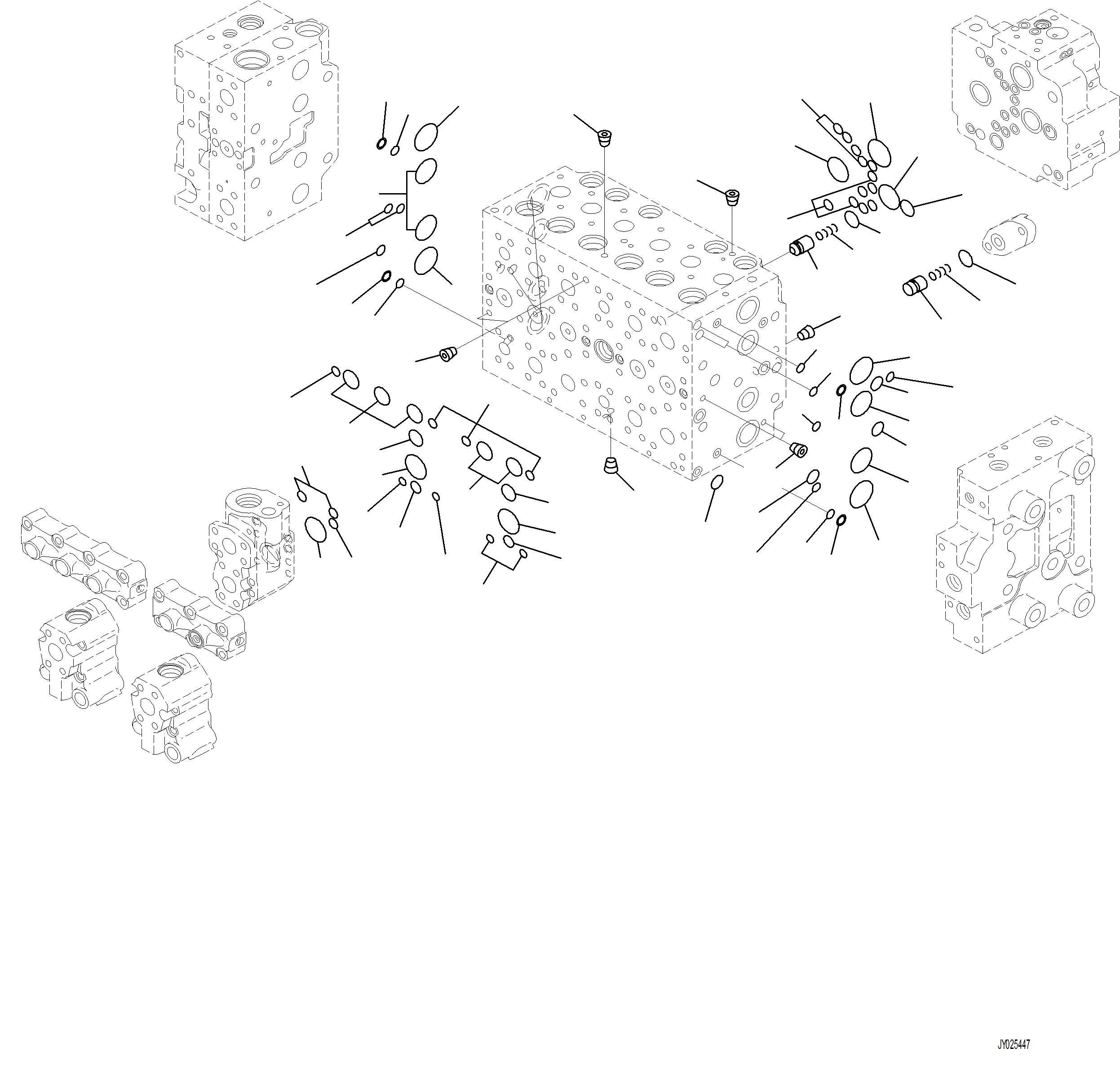 Excavators Komatsu / PC230F-11 SN A20700-UP(pc230f11) / H0120-001005 MAIN CONTROL VALVE 7-SPOOL (5/21)(H-016 : H0120-001005)