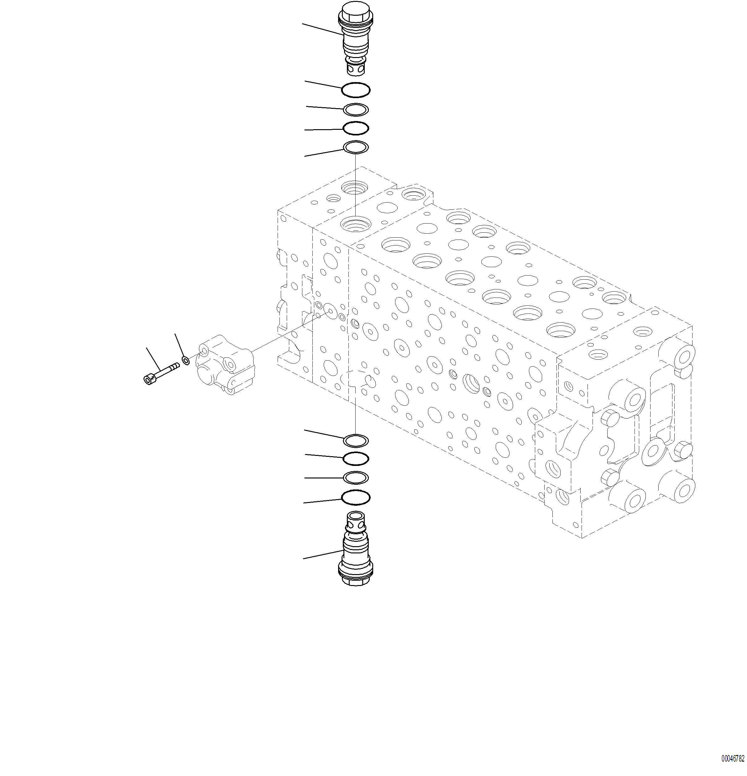 Komatsu parts book diagram for PC230F-11 SN A20700-UP: H0120-001019 MAIN CONTROL VALVE 7-SPOOL (19/21)