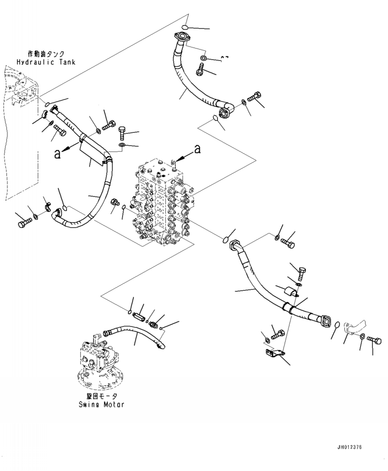 Komatsu parts book diagram for PC230F-11 SN A20700-UP: H0330-001001 RETURN PIPING