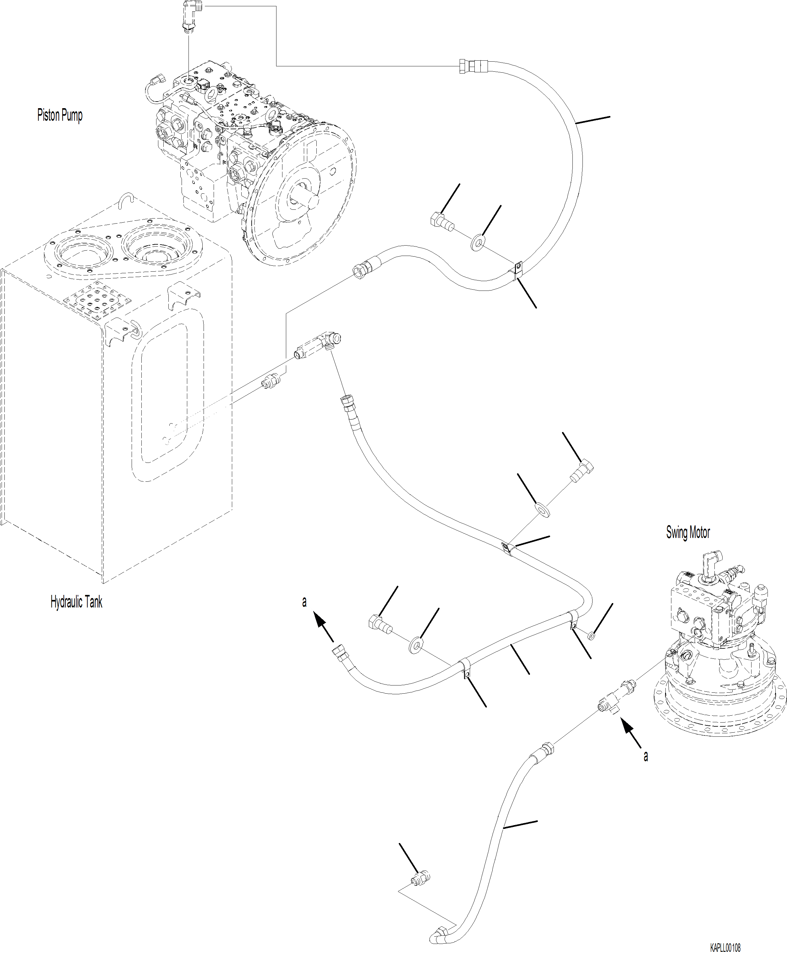 Excavators Komatsu / PC230F-11 SN A20700-UP(pc230f11) / H0340-001001 DRAIN PIPING(H-098 : H0340-001001)