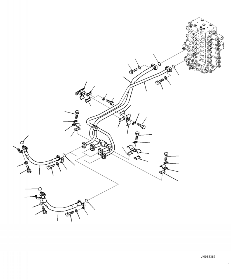 Komatsu parts book diagram for PC230F-11 SN A20700-UP: H1210-001001 BOOM PIPING