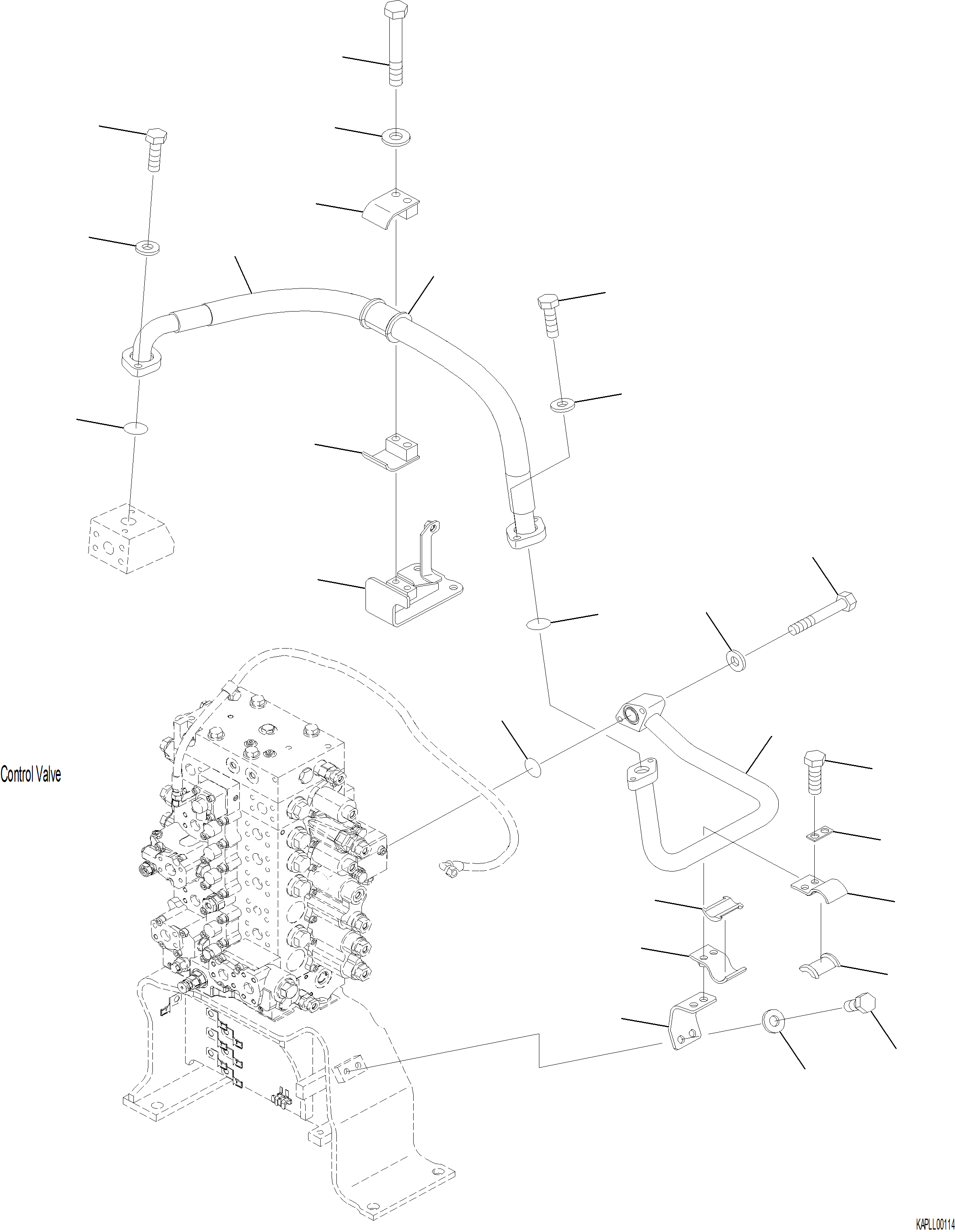 Komatsu parts book diagram for PC230F-11 SN A20700-UP: H1270-001003 ATTACHMENT PIPING RETURN PIPING