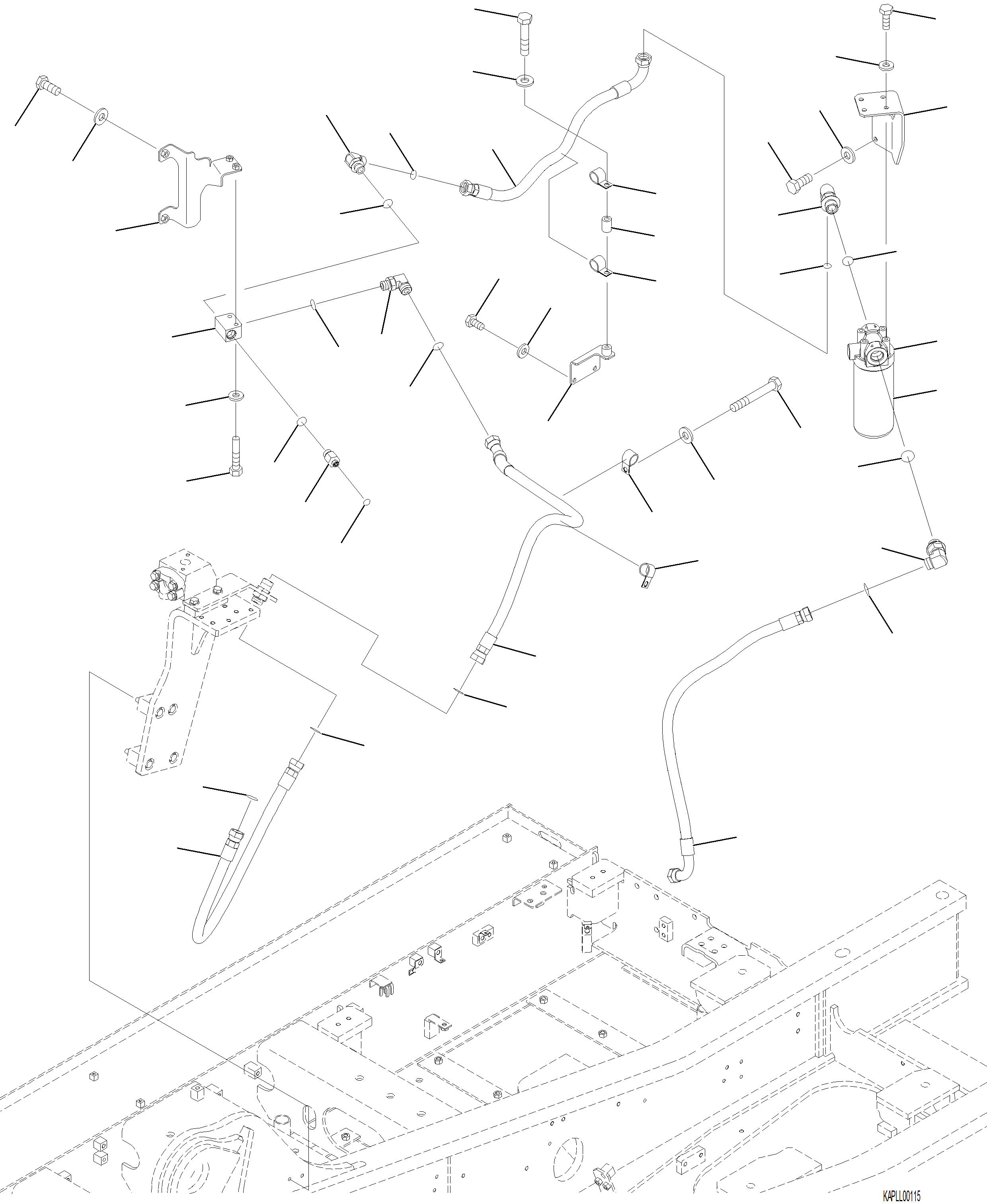 Komatsu parts book diagram for PC230F-11 SN A20700-UP: H1270-001004 ATTACHMENT PIPING DRAIN PIPING