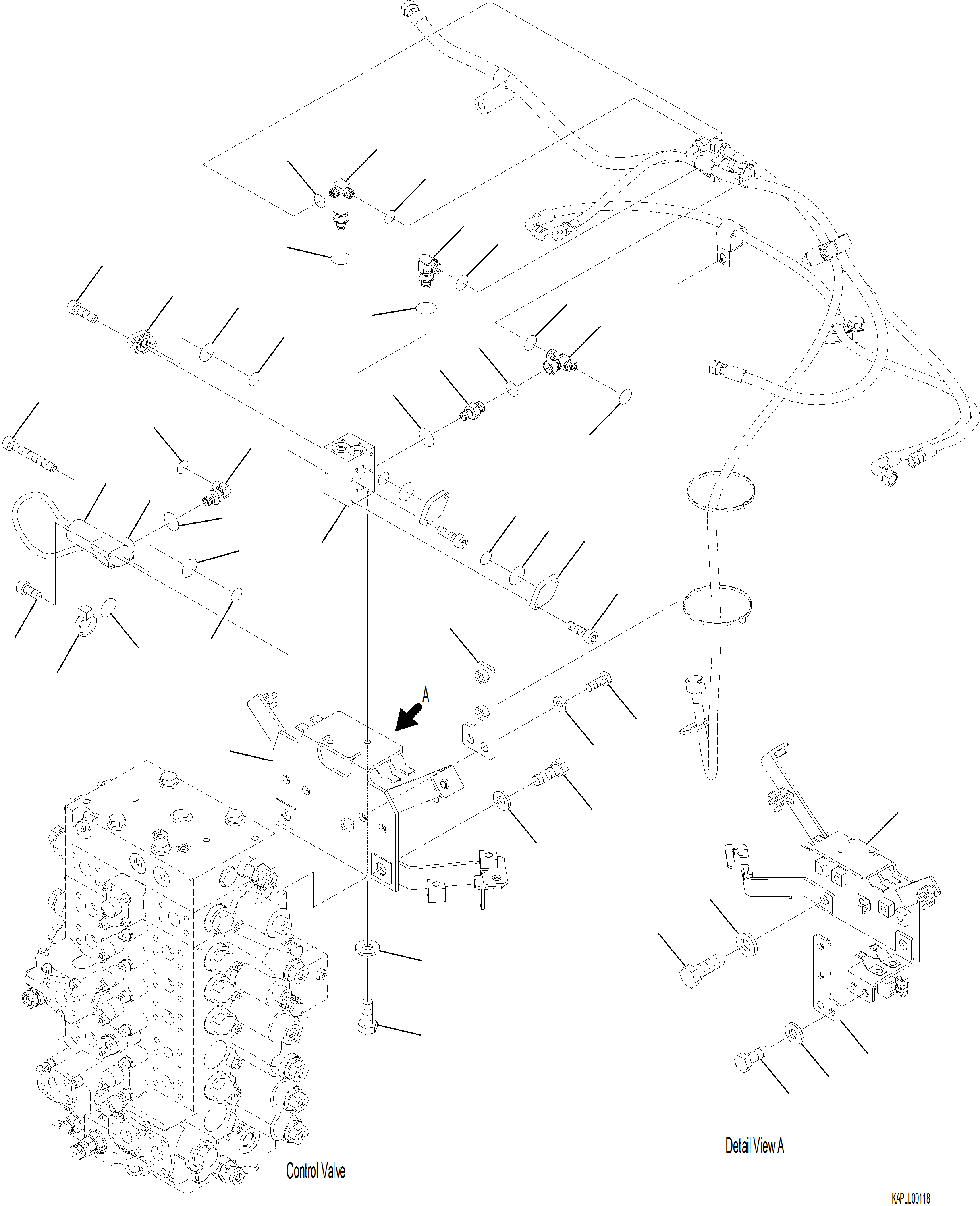 Komatsu parts book diagram for PC230F-11 SN A20700-UP: H1271-001001 EPC VALVE MOUNTING