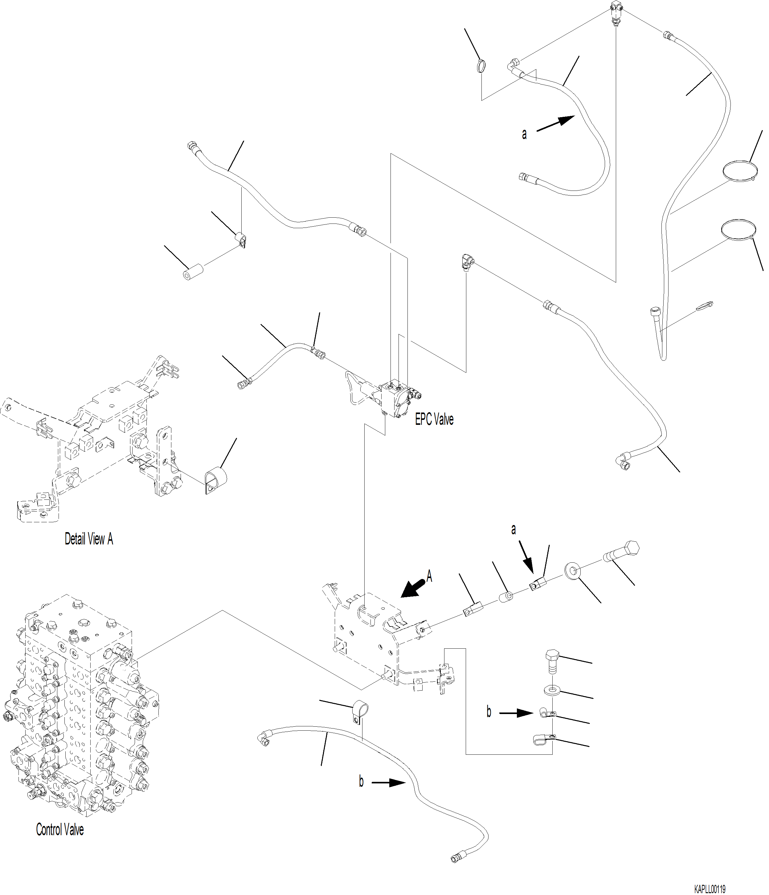 Excavators Komatsu / PC230F-11 SN A20700-UP(pc230f11) / H1271-001002 EPC VALVE PIPING(H-126 : H1271-001002)
