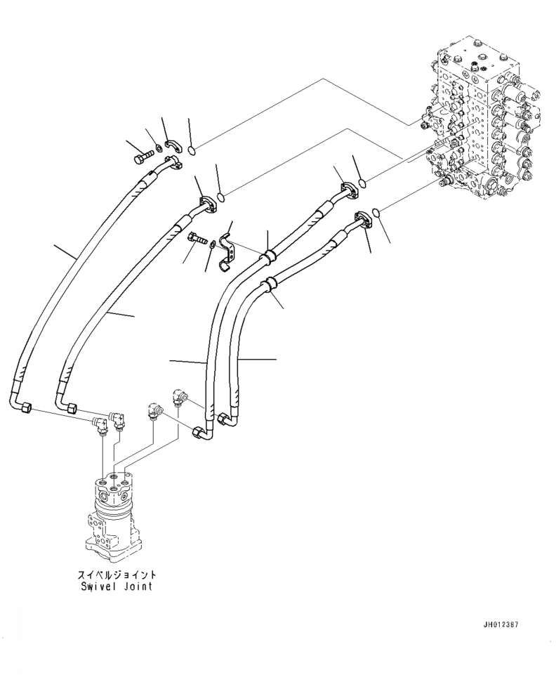 Excavators Komatsu / PC230F-11 SN A20700-UP(pc230f11) / H1310-001001 TRAVEL PIPING(H-130 : H1310-001001)