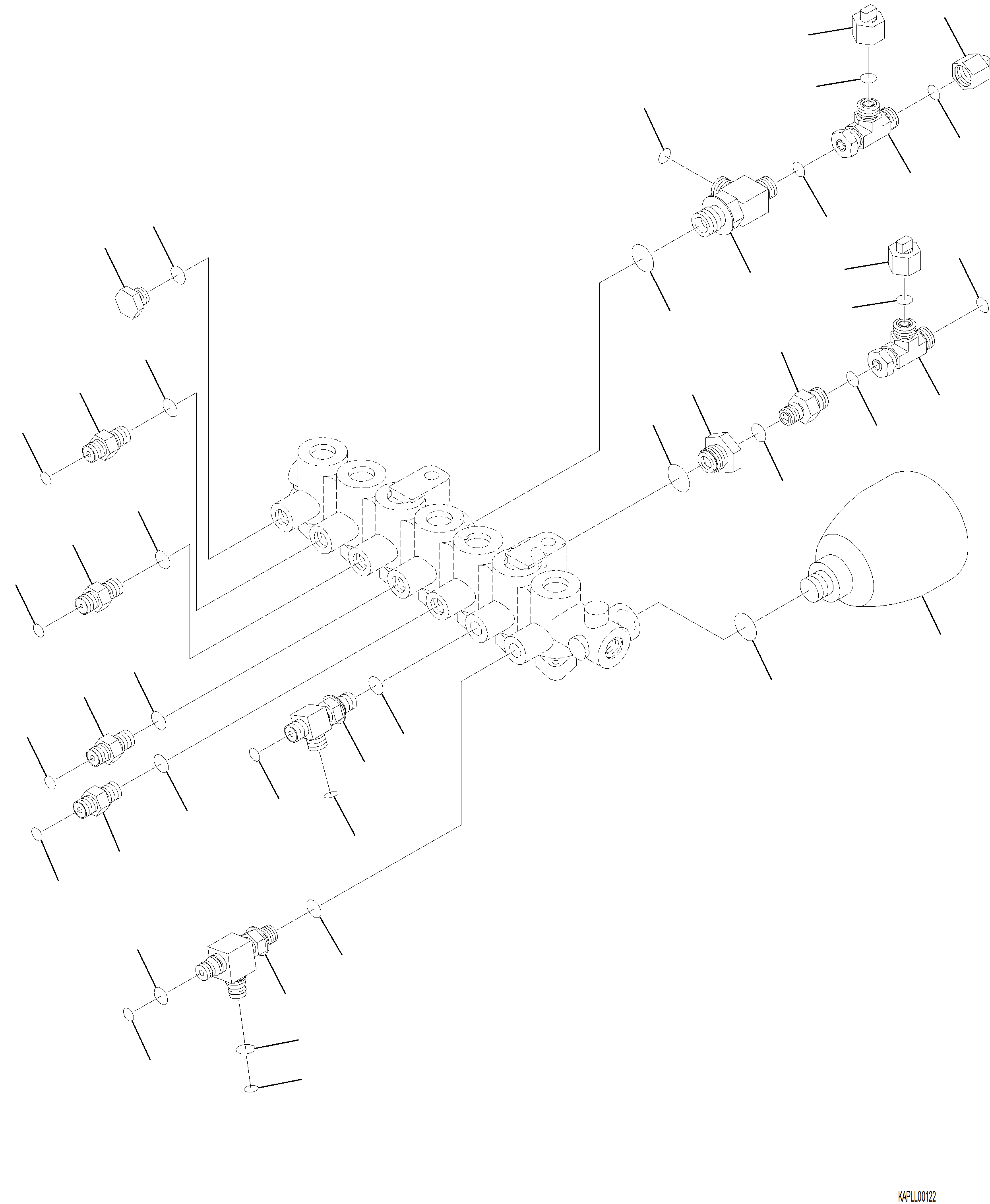 Komatsu parts book diagram for PC230F-11 SN A20700-UP: H1831-001002 SOLENOID VALVE CONNECTIONS