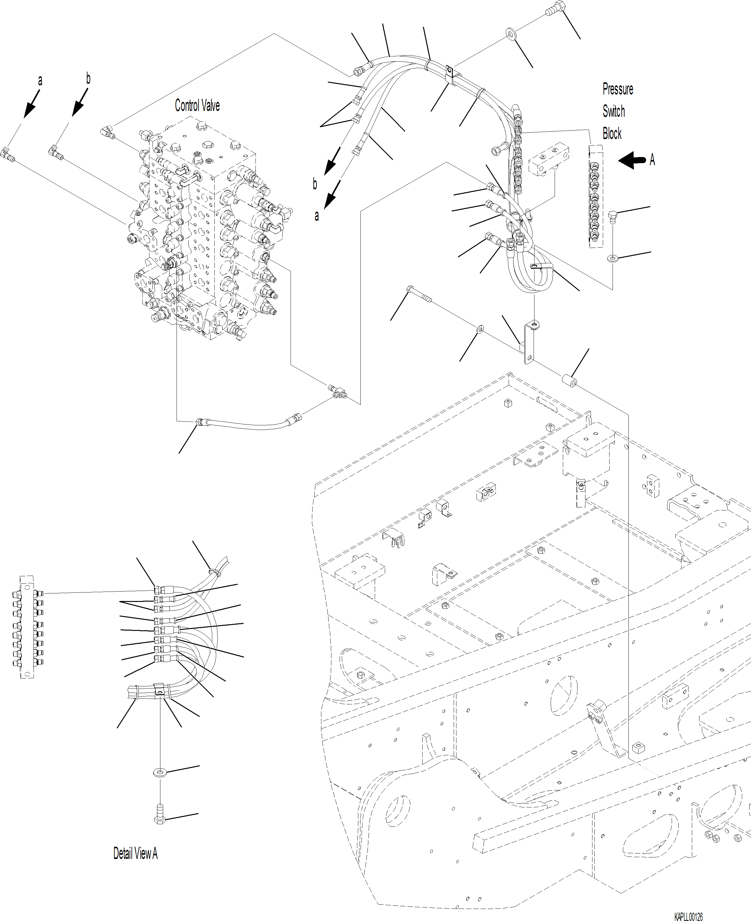 Komatsu parts book diagram for PC230F-11 SN A20700-UP: H1840-001001 PROPORTIONAL PRESSURE CONTROL (PPC) MAIN PIPING