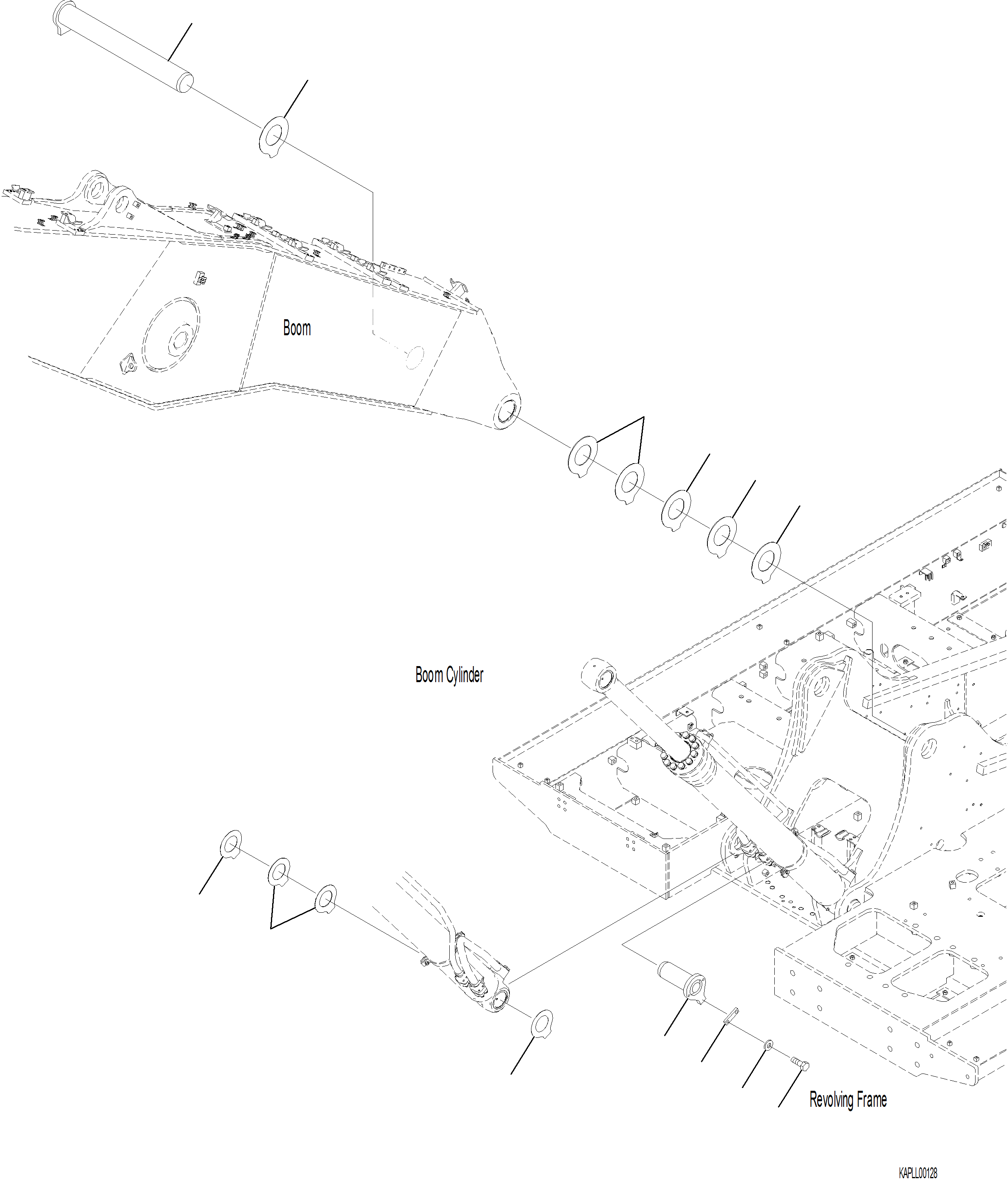 Komatsu parts book diagram for PC230F-11 SN A20700-UP: J1310-001001 BOOM FOOT PIN