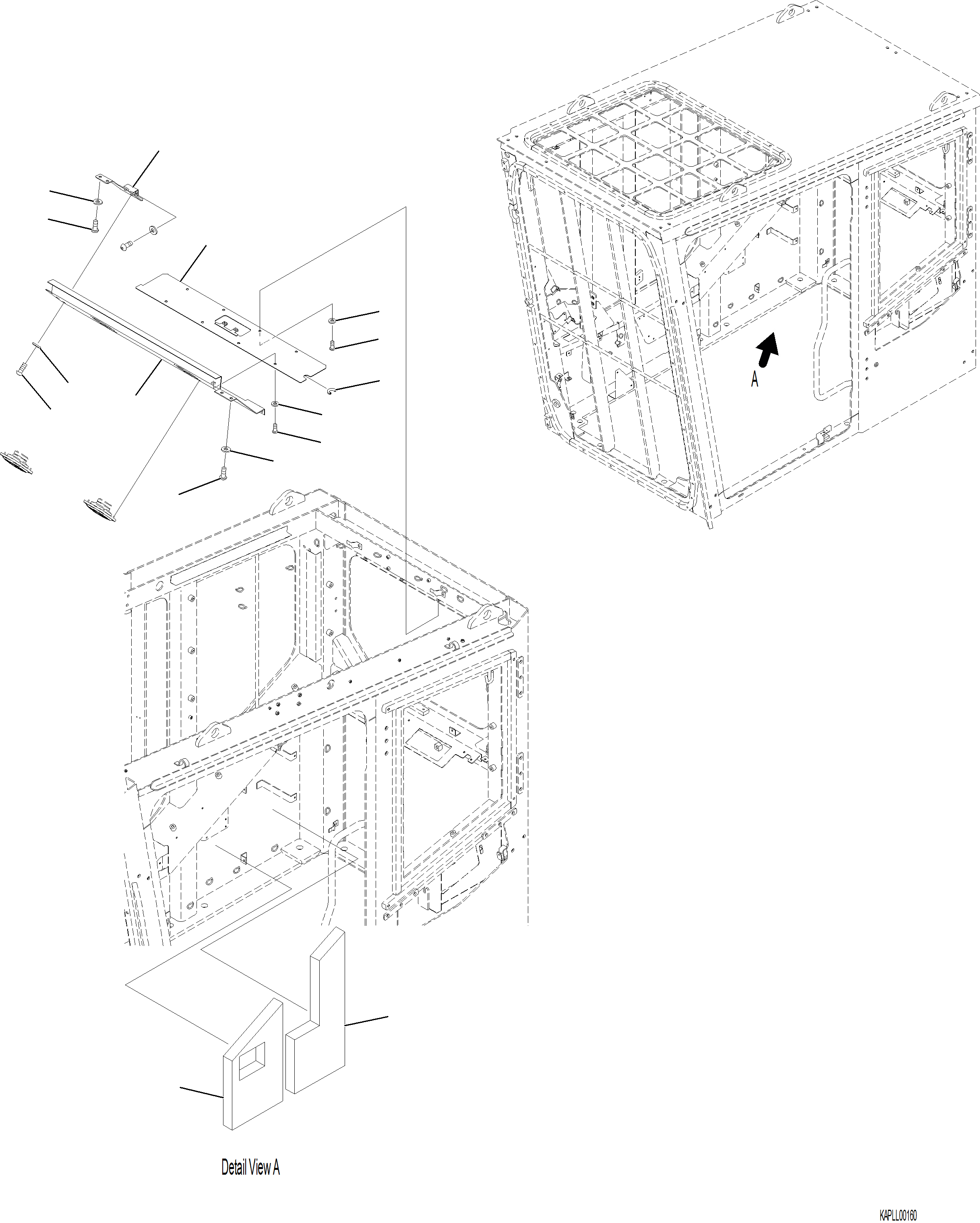 Excavators Komatsu / PC230F-11 SN A20700-UP(pc230f11) / K1110-001004 CAB REAR COVER(K-038 : K1110-001004)