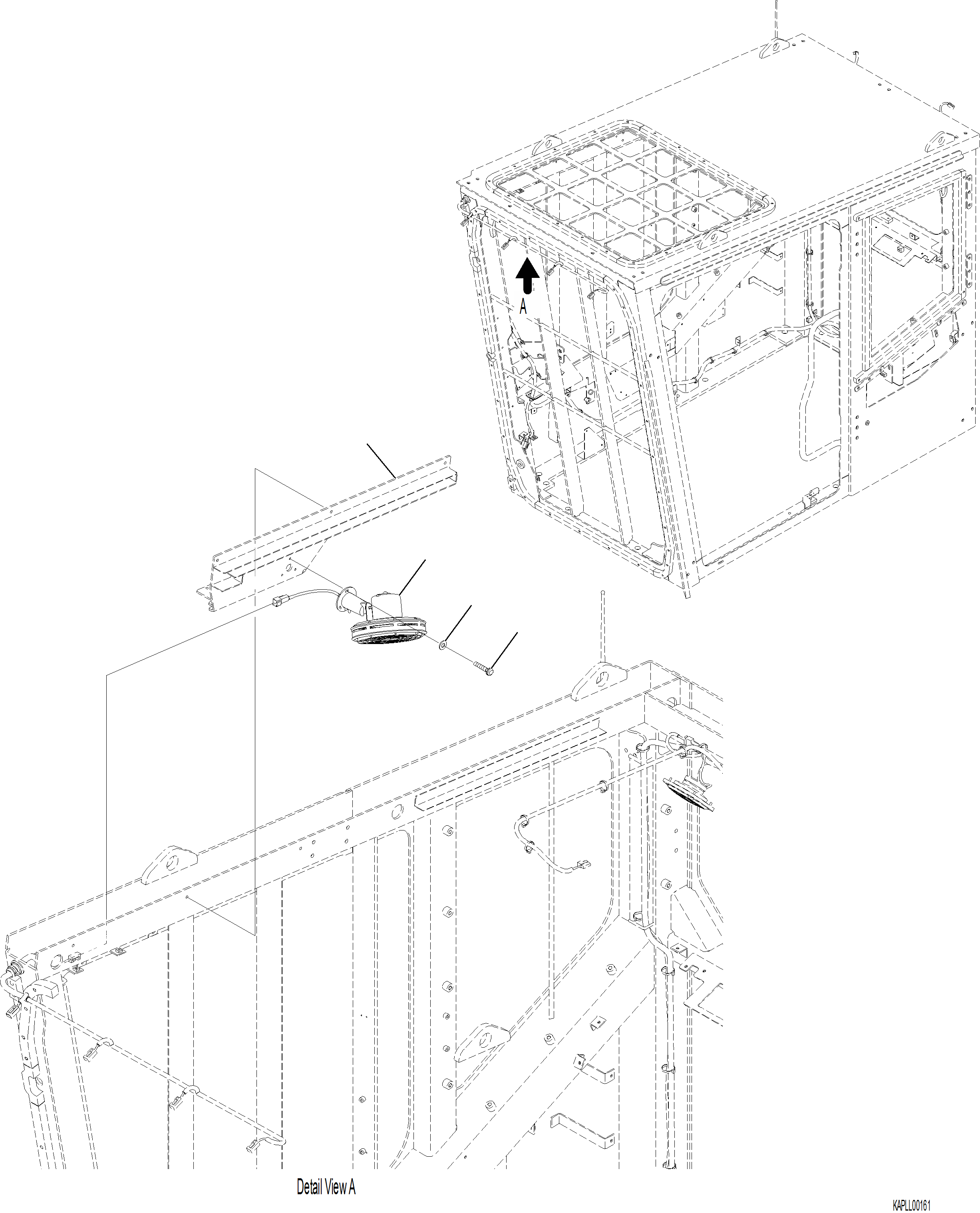 Komatsu parts book diagram for PC230F-11 SN A20700-UP: K1110-001005 CAB ELECTRIC FAN