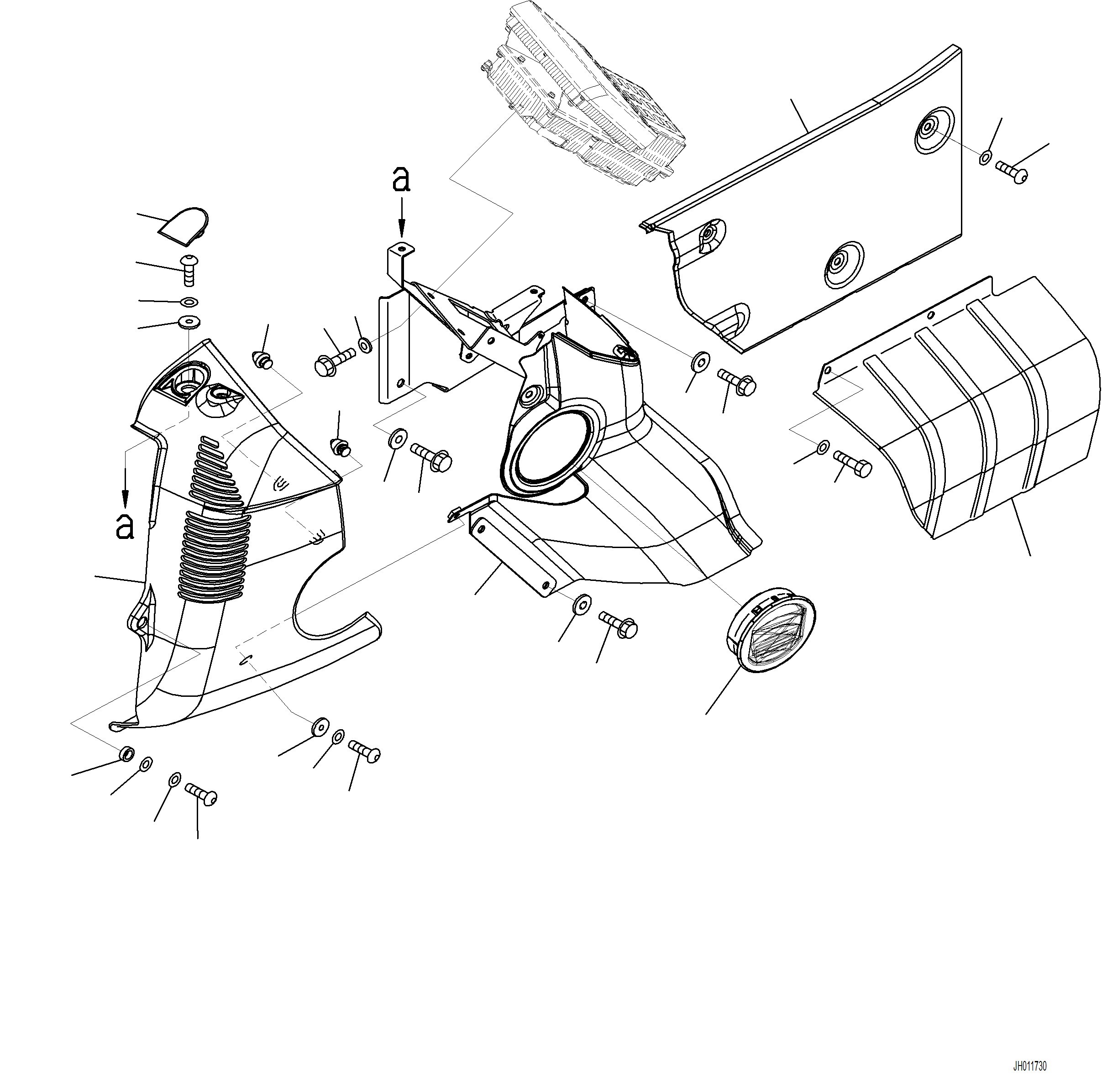 Komatsu parts book diagram for PC230F-11 SN A20700-UP: K1110-001029 CAB IN PARTS MONITOR CONSOLE