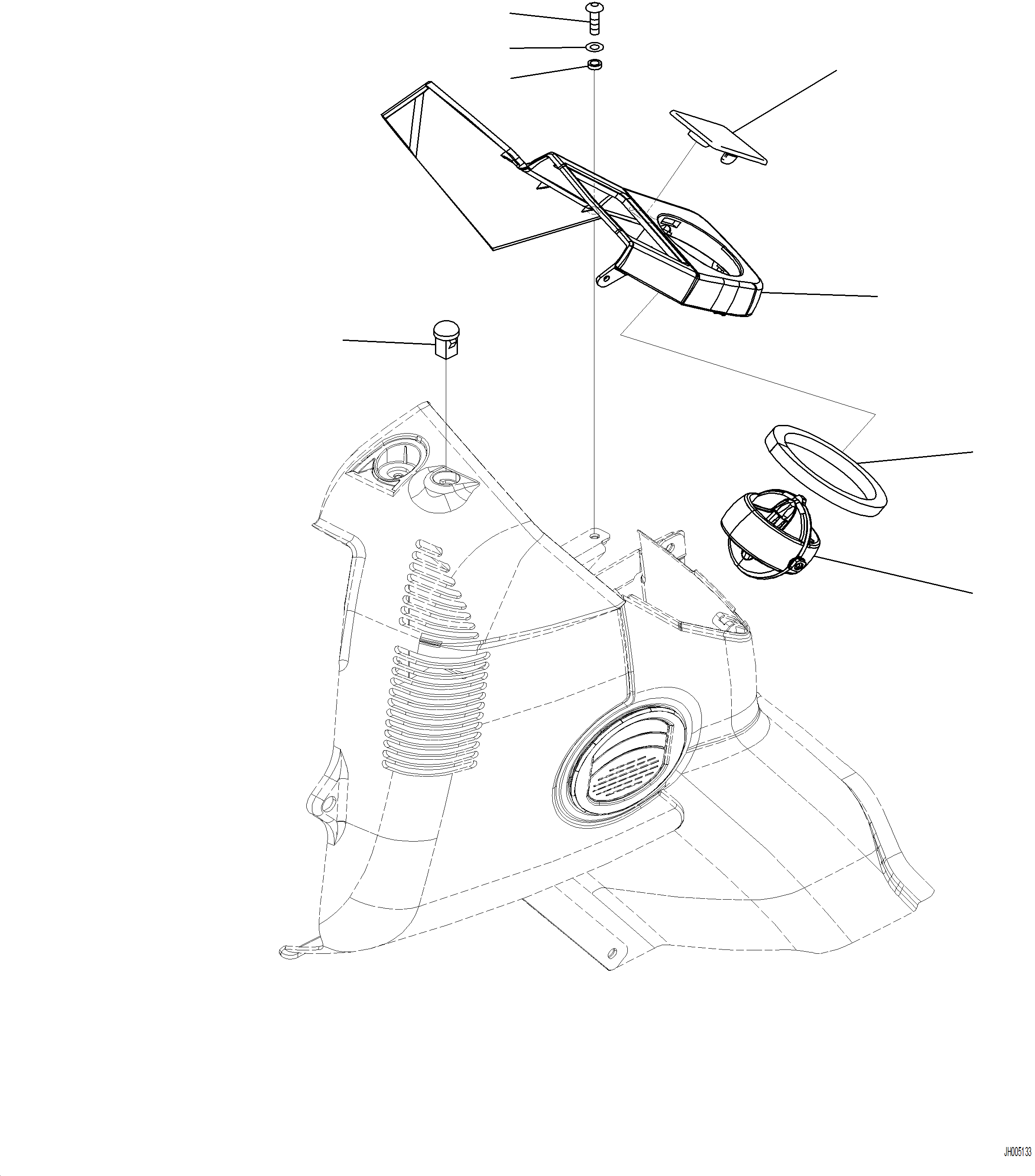 Komatsu parts book diagram for PC230F-11 SN A20700-UP: K1110-001030 CAB IN PARTS MONITOR COVER