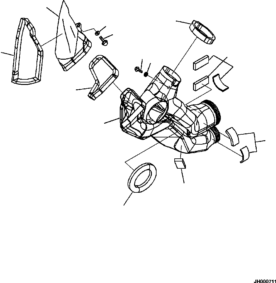 Komatsu parts book diagram for PC230F-11 SN A20700-UP: K1110-001033 CAB IN PARTS AIR DUCT