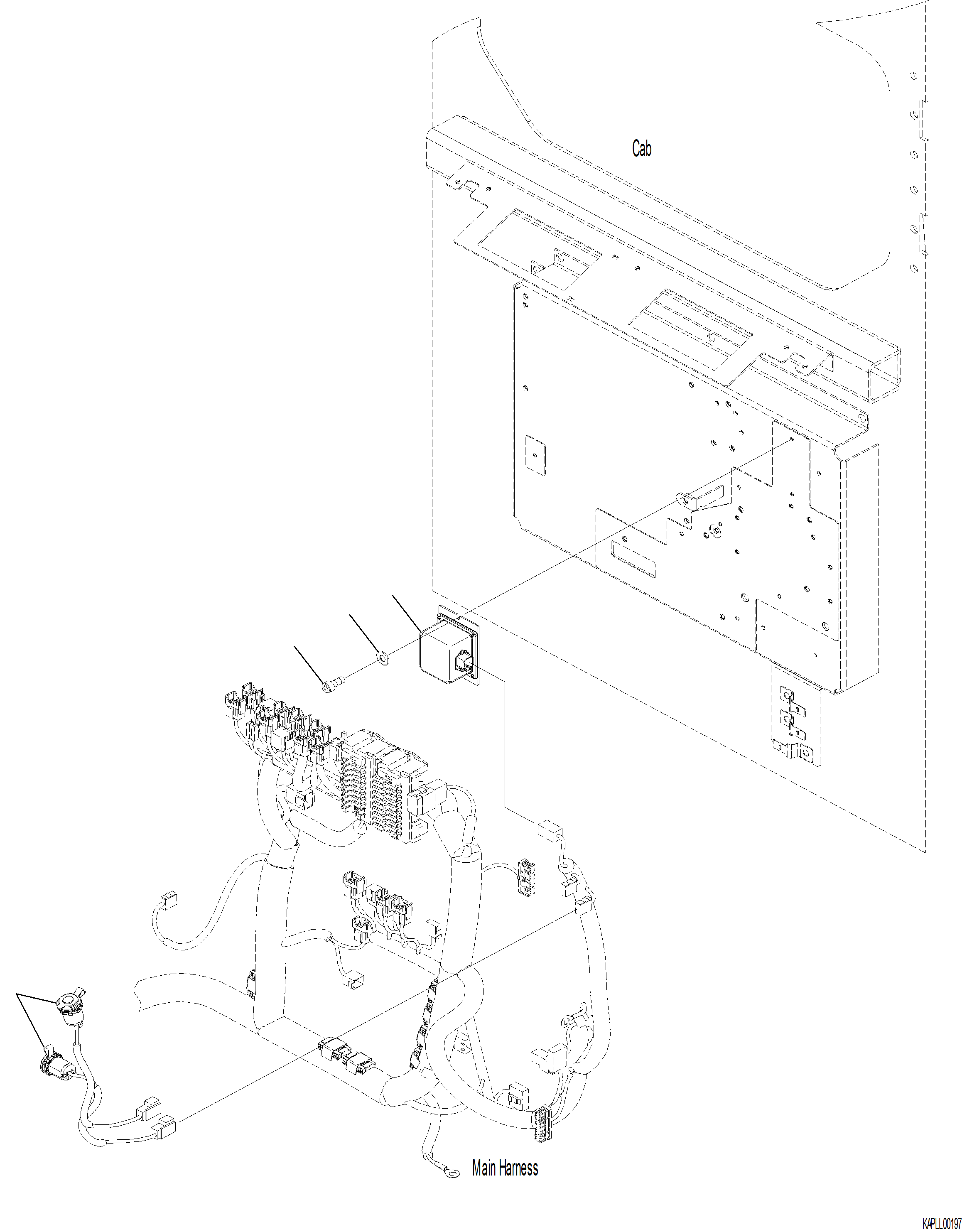 Komatsu parts book diagram for PC230F-11 SN A20700-UP: K1110-001040 CAB IN PARTS 12V CONVERTER