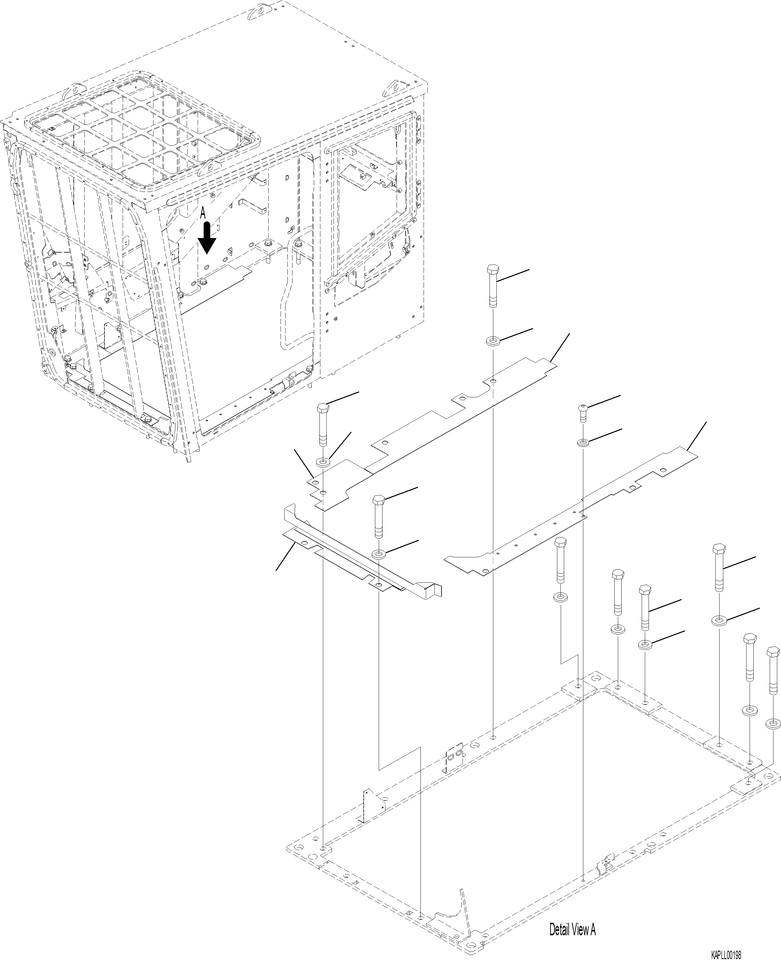Komatsu parts book diagram for PC230F-11 SN A20700-UP: K1110-001041 CAB IN PARTS (1/4)