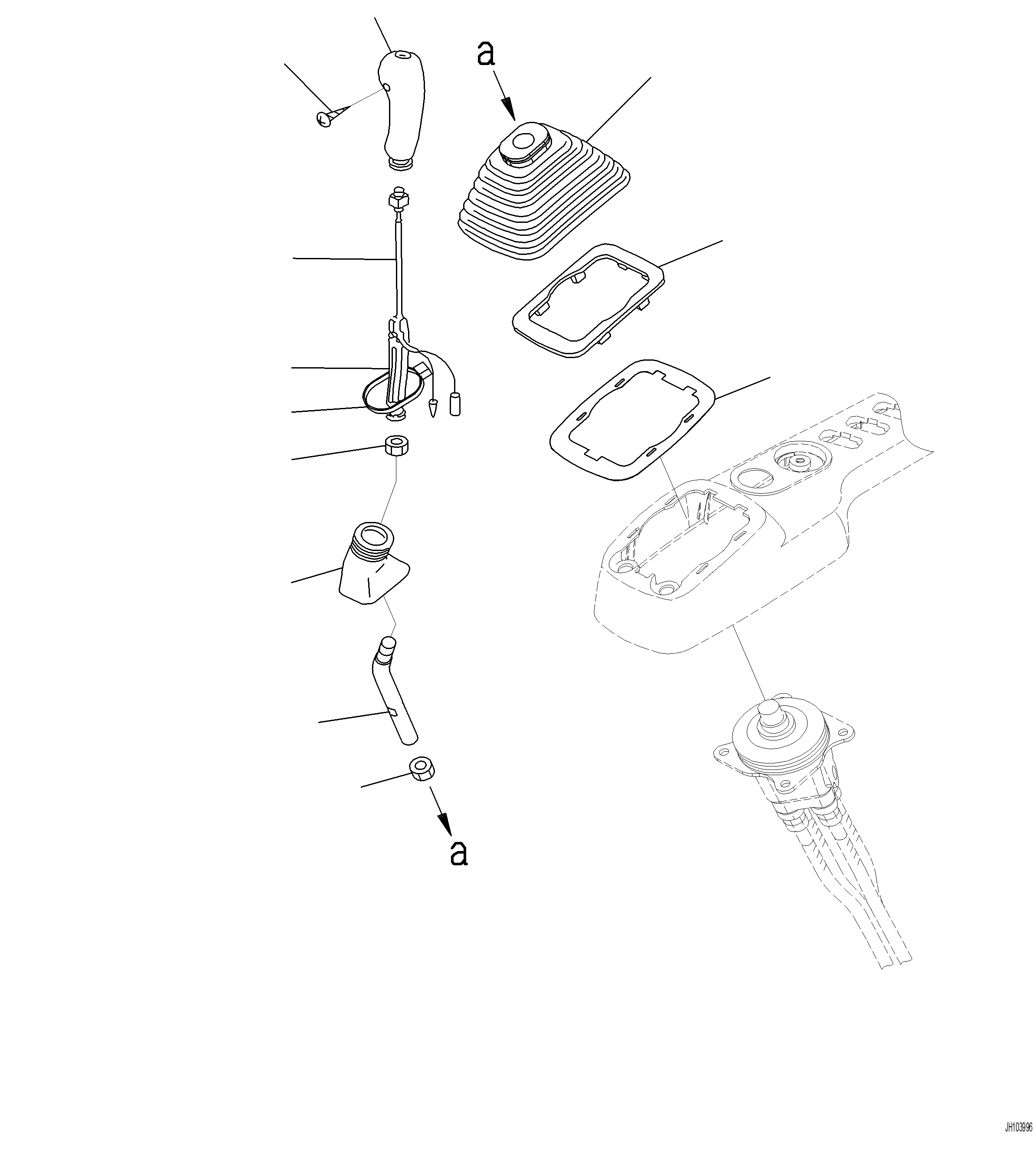 Excavators Komatsu / PC230F-11 SN A20700-UP(pc230f11) / K1110-001061 CAB FLOOR WORK EQUIPMENT CONTROL LEVER, R.H.(K-152 : K1110-001061)