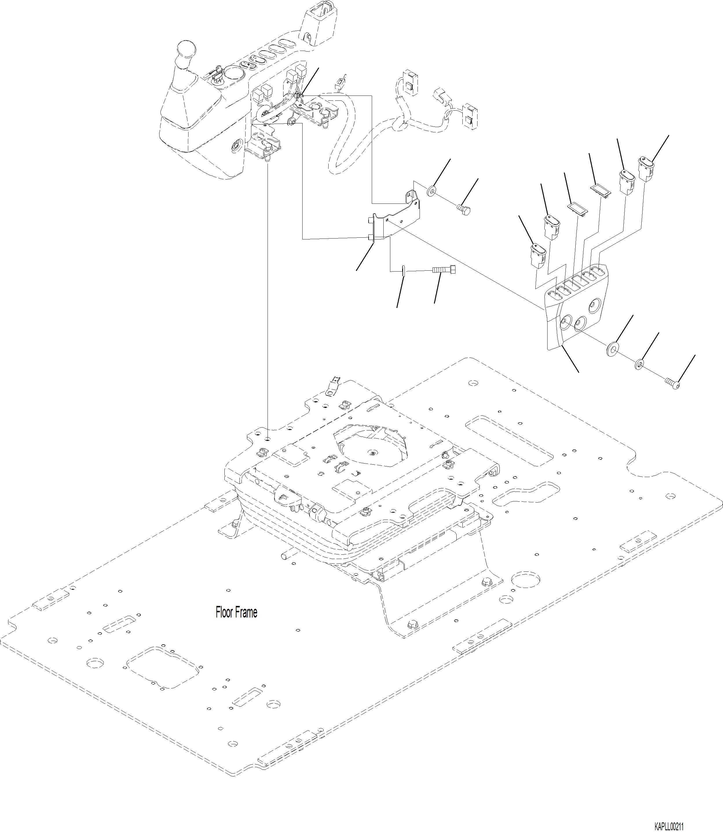 Excavators Komatsu / PC230F-11 SN A20700-UP(pc230f11) / K1110-001065 CAB FLOOR CAB SWITCHES(K-162 : K1110-001065)
