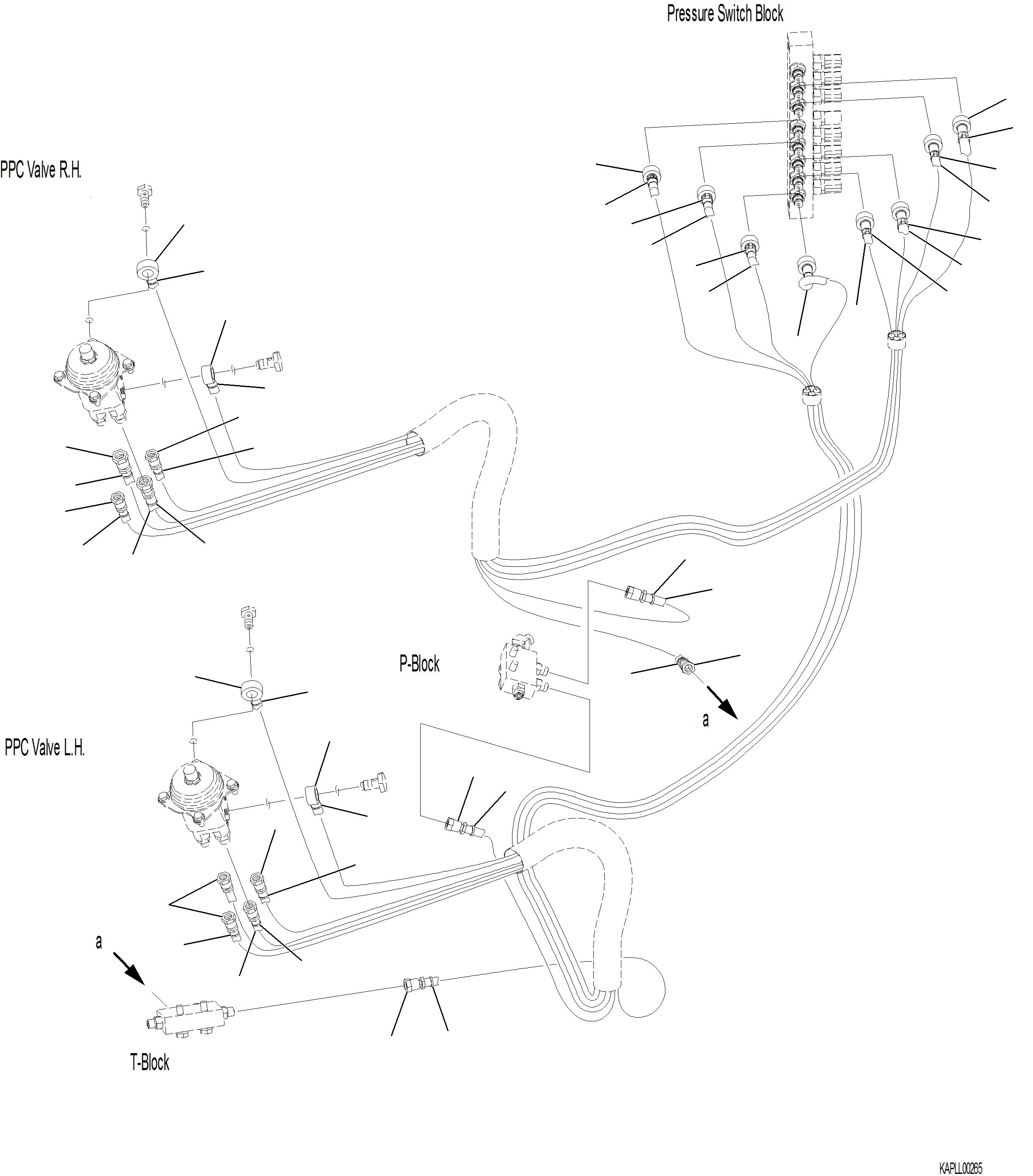 Excavators Komatsu / PC230F-11 SN A20700-UP(pc230f11) / K1110-001073 CAB FLOOR PPC VALVE PIPING FOR WORK EQUIPMENT(K-178 : K1110-001073)