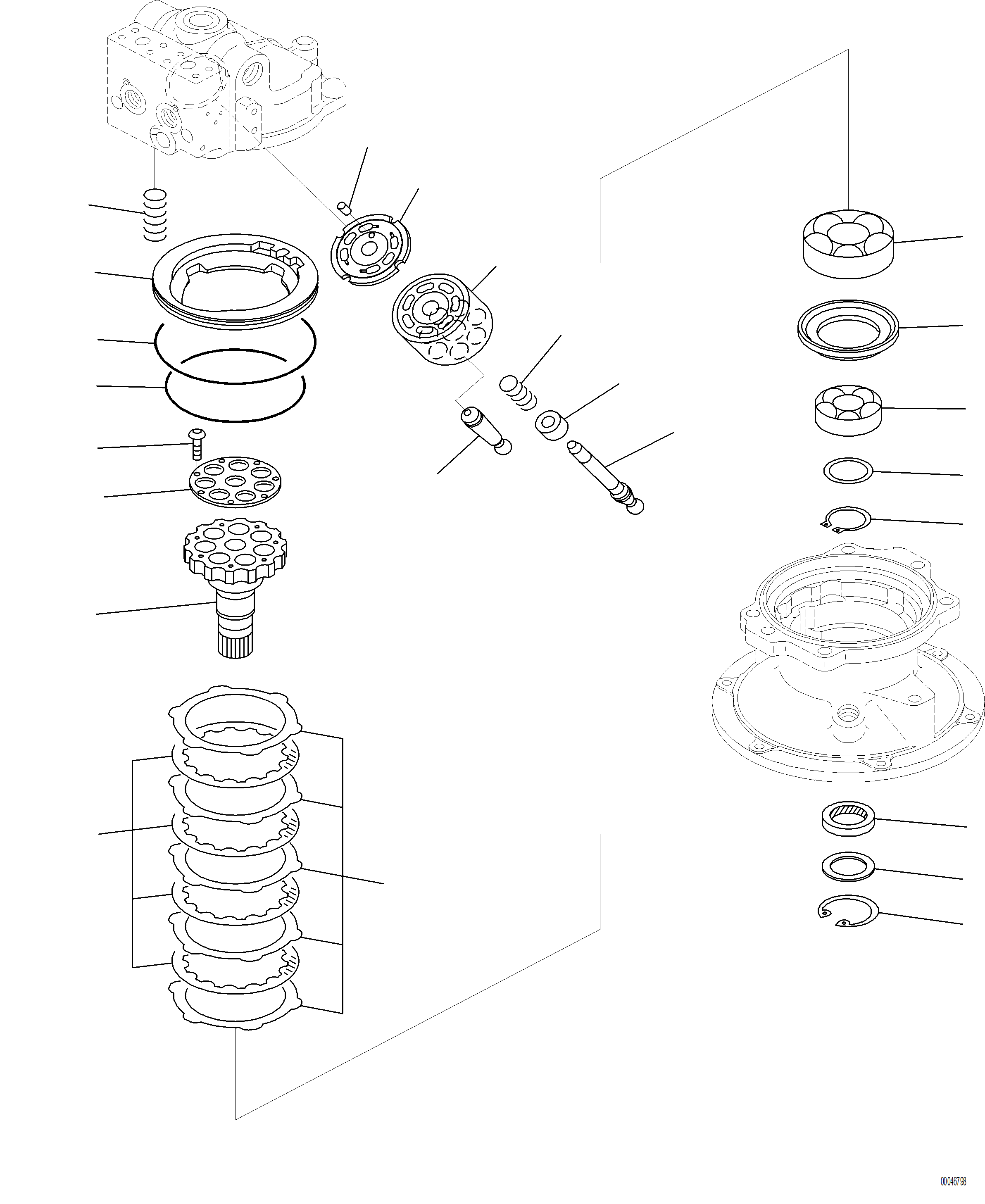 Komatsu parts book diagram for PC230F-11 SN A20700-UP: N1210-001002 SWING MOTOR DRIVE SHAFT AND CYLINDER BLOCK