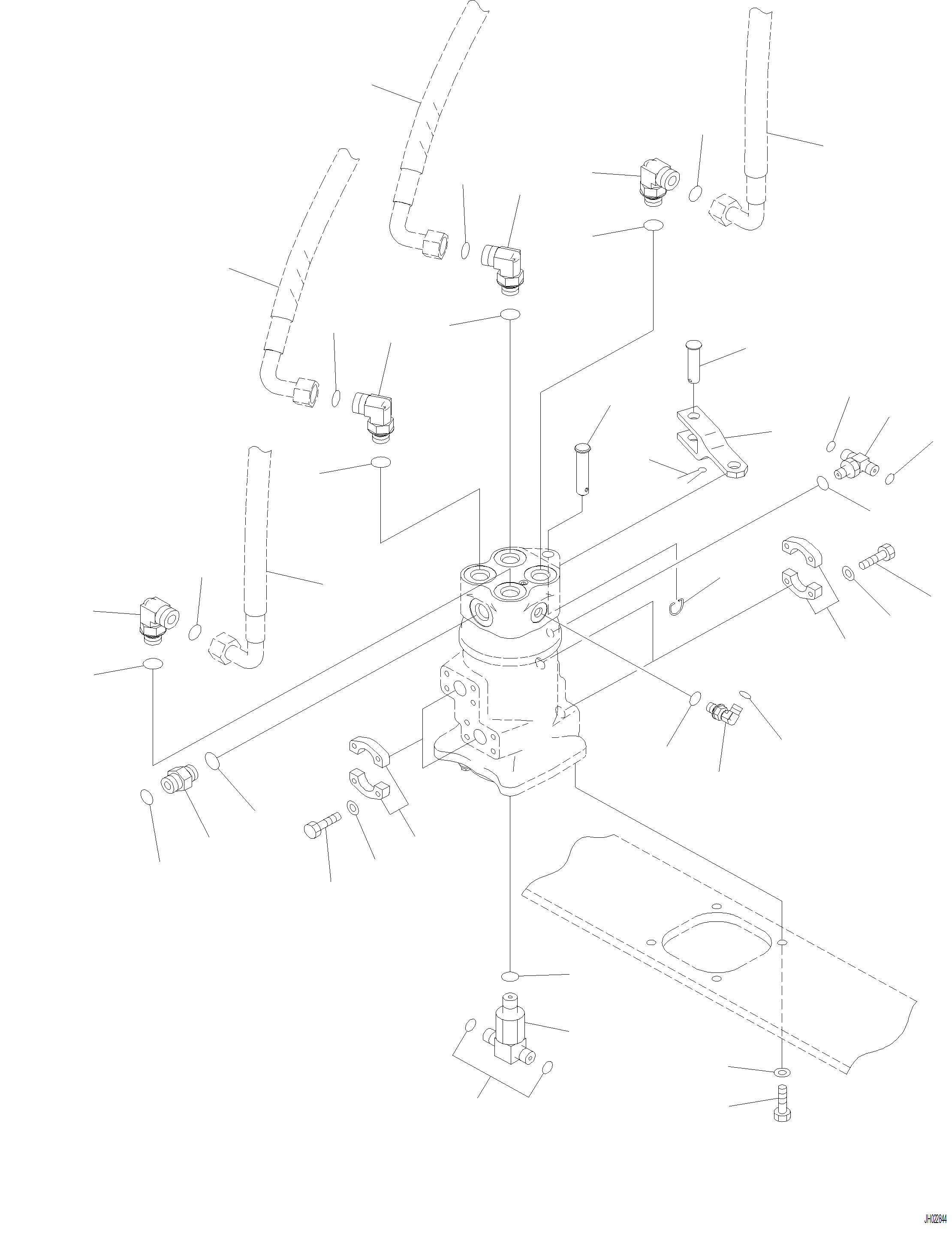 Excavators Komatsu / PC230F-11 SN A20700-UP(pc230f11) / N1310-001002 SWIVEL JOINT ASSEMBLY CONNECTIONS(N-018 : N1310-001002)