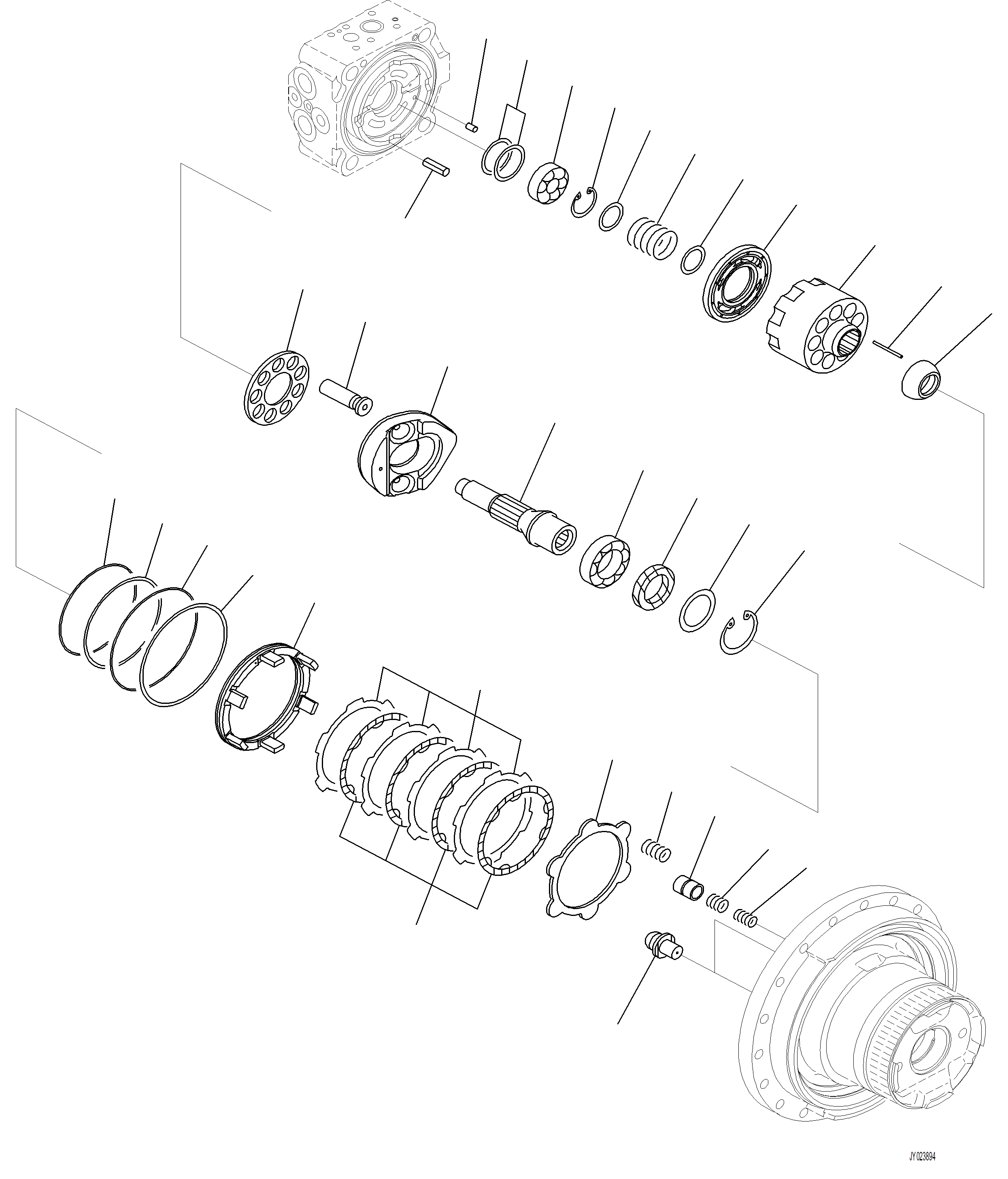 Excavators Komatsu / PC230F-11 SN A20700-UP(pc230f11) / P1210-001002 TRAVEL MOTOR AND FINAL DRIVE L.H. (2/2)(P-008 : P1210-001002)