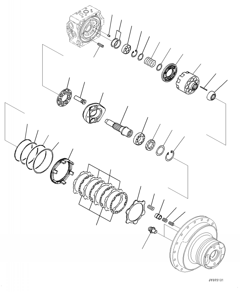 Excavators Komatsu / PC230F-11 SN A20700-UP(pc230f11) / P1210-001005 TRAVEL MOTOR AND FINAL DRIVE R.H. (2/2)(P-020 : P1210-001005)