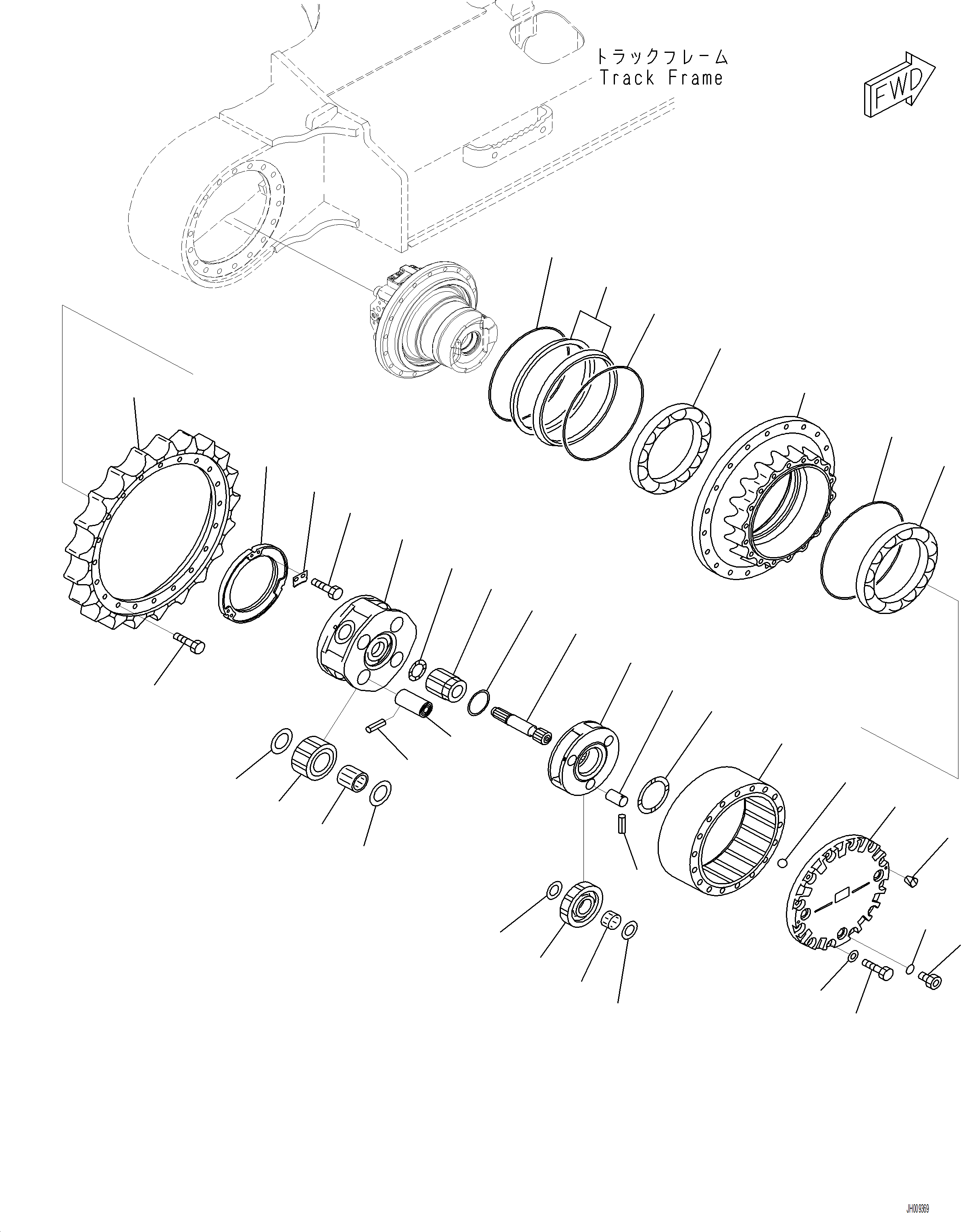 Excavators Komatsu / PC230F-11 SN A20700-UP(pc230f11) / P1210-001006 TRAVEL MOTOR AND FINAL DRIVE 1ST AND 2ND CARRIER, R.H.(P-024 : P1210-001006)