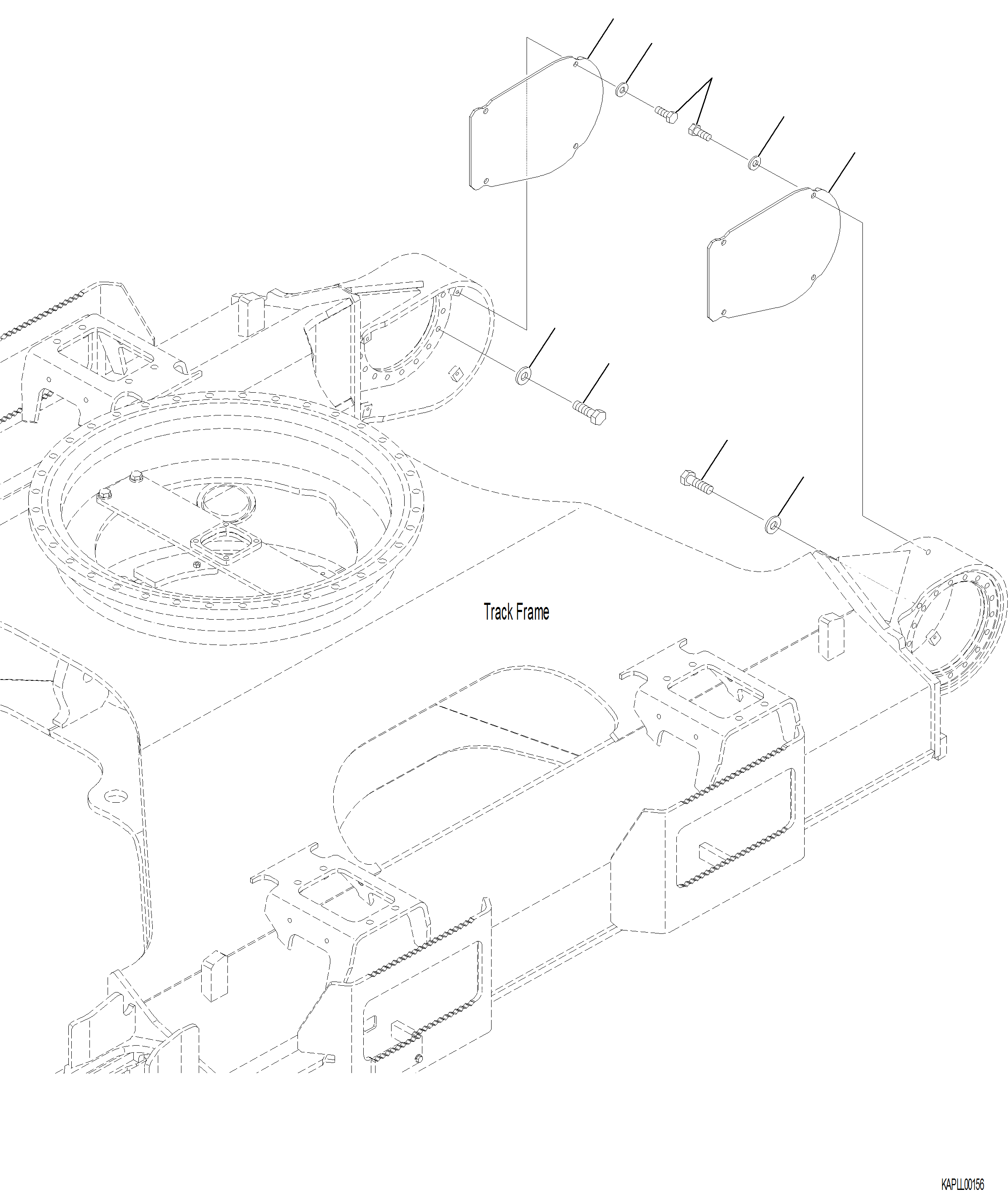 Komatsu parts book diagram for PC230F-11 SN A20700-UP: P1210-001007 TRAVEL MOTOR AND FINAL DRIVE COVER