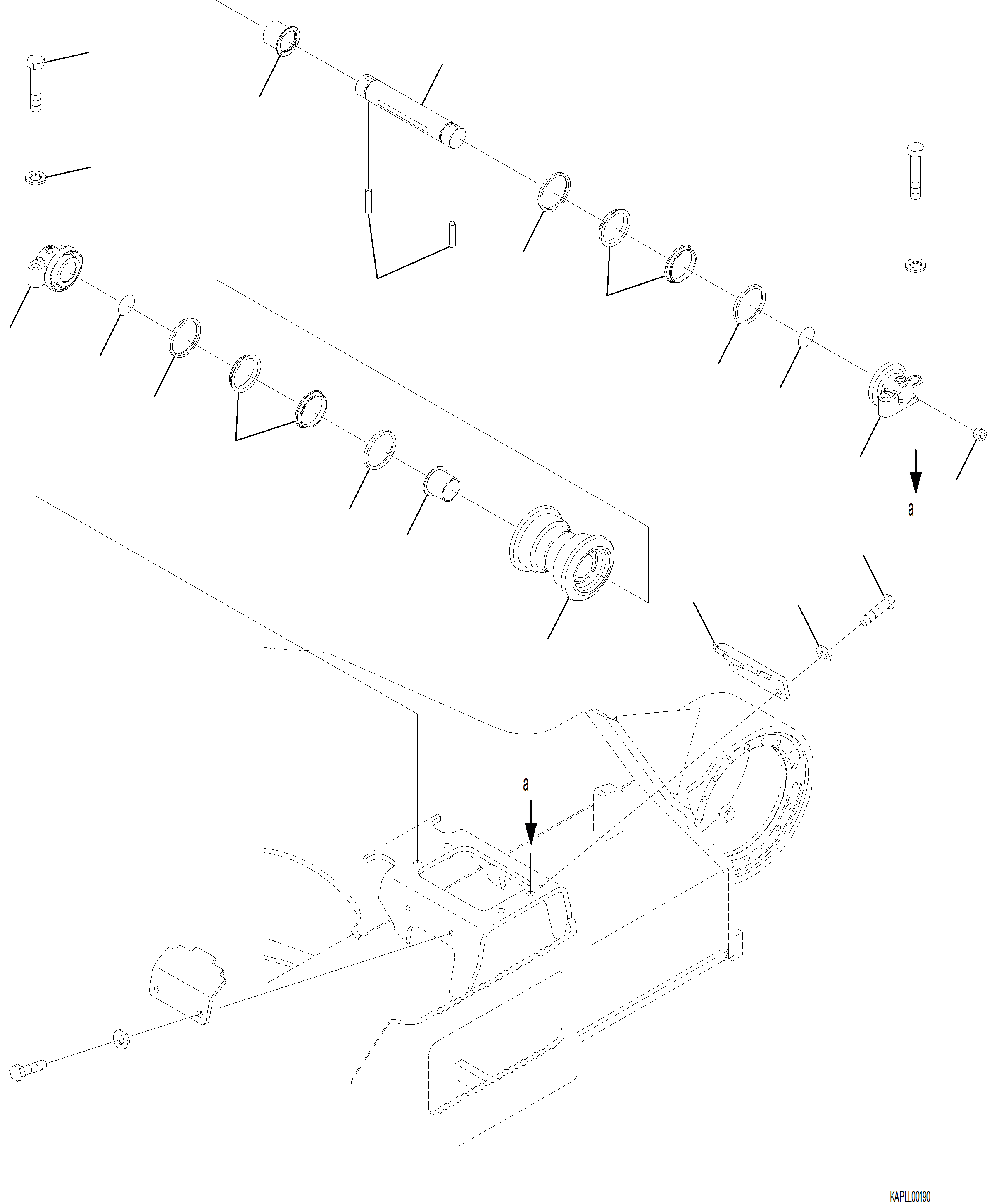 Komatsu parts book diagram for PC230F-11 SN A20700-UP: R0300-001001 CARRIER ROLLER