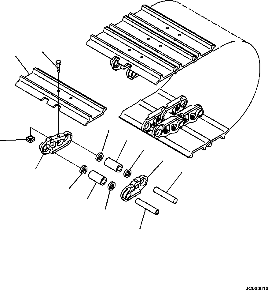 Komatsu parts book diagram for PC230F-11 SN A20700-UP: R0500-001001 TRACK SHOE DOUBLE GROUSER WITH HOLE (700 MM WIDE)