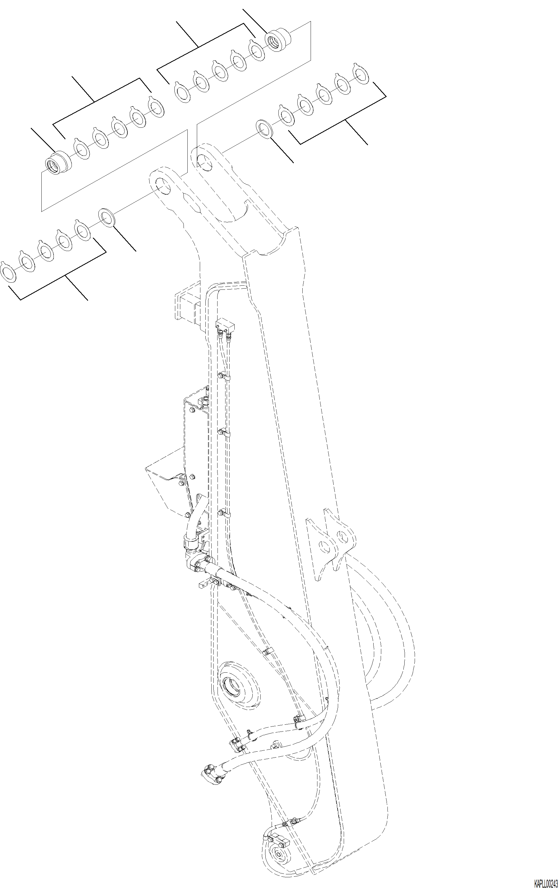 Komatsu parts book diagram for PC230F-11 SN A20700-UP: T1290-001001 ARM, 2920 MM ADAPTER LINK