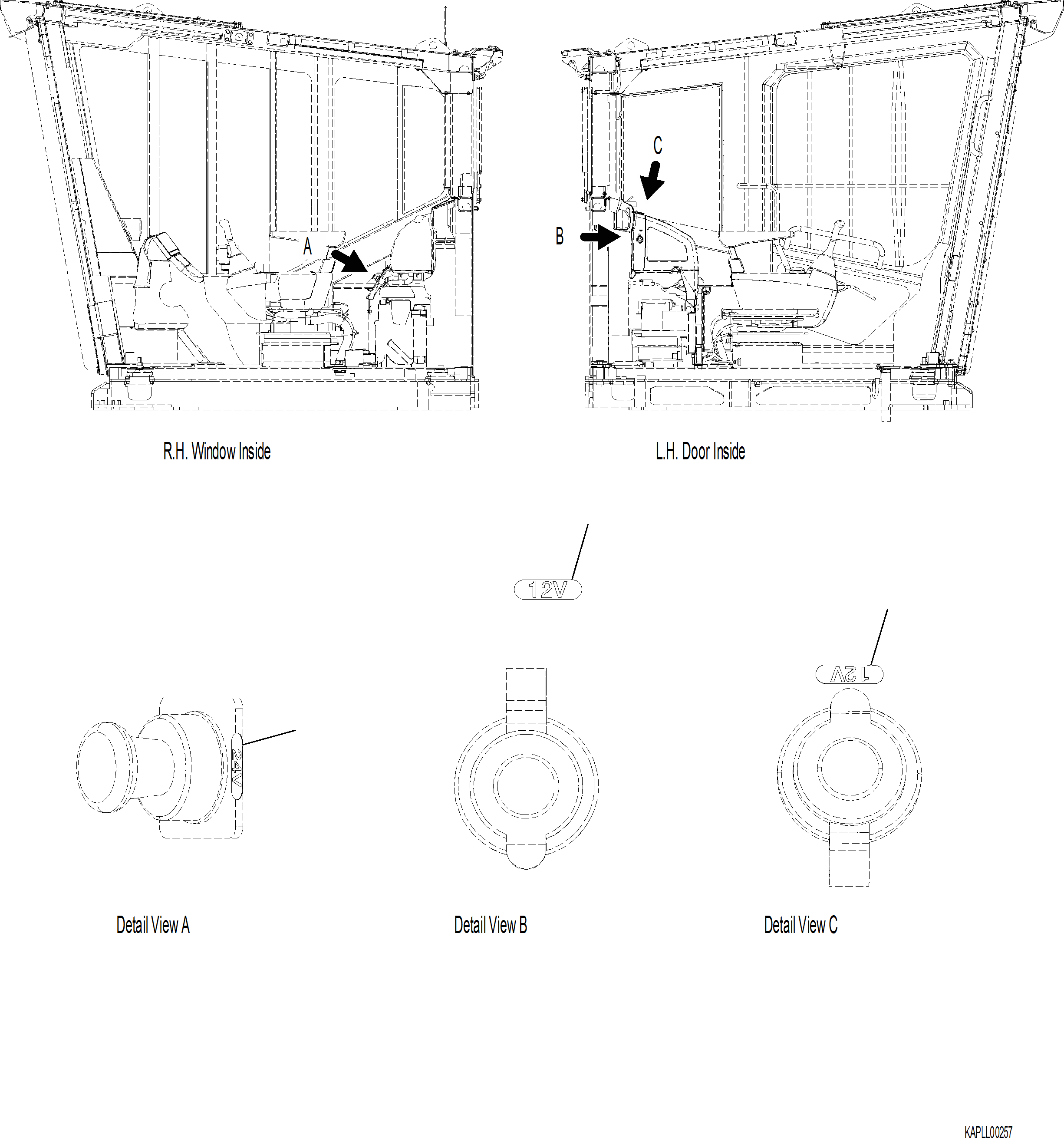 Excavators Komatsu / PC230F-11 SN A20700-UP(pc230f11) / U0710-001001 CAUTION PLATES VOLTAGE(U-032 : U0710-001001)
