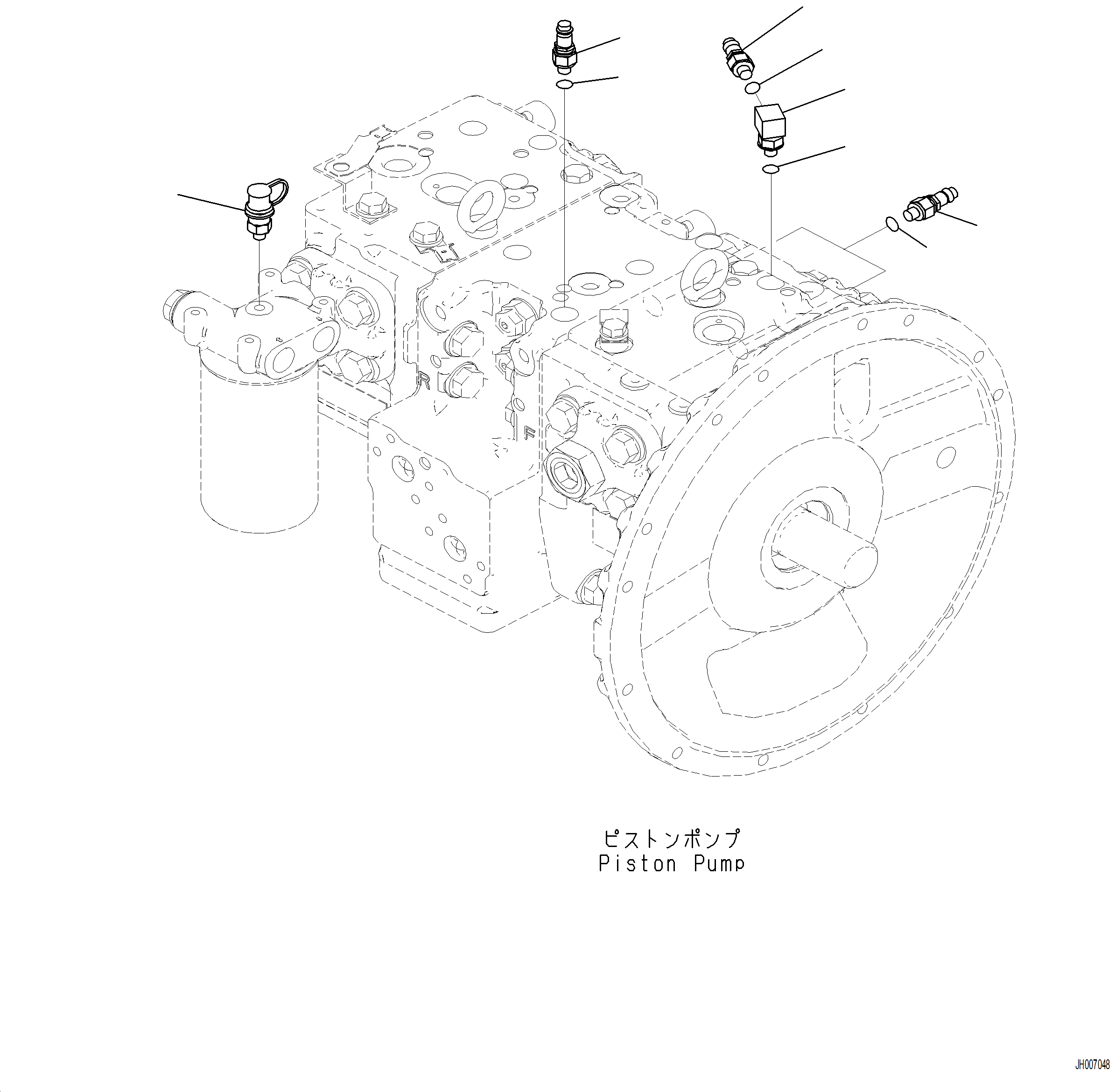 Komatsu parts book diagram for PC230F-11 SN A20700-UP: W0111-001001 PREVENTIVE MAINTENANCE SERVICE CONNECTORS