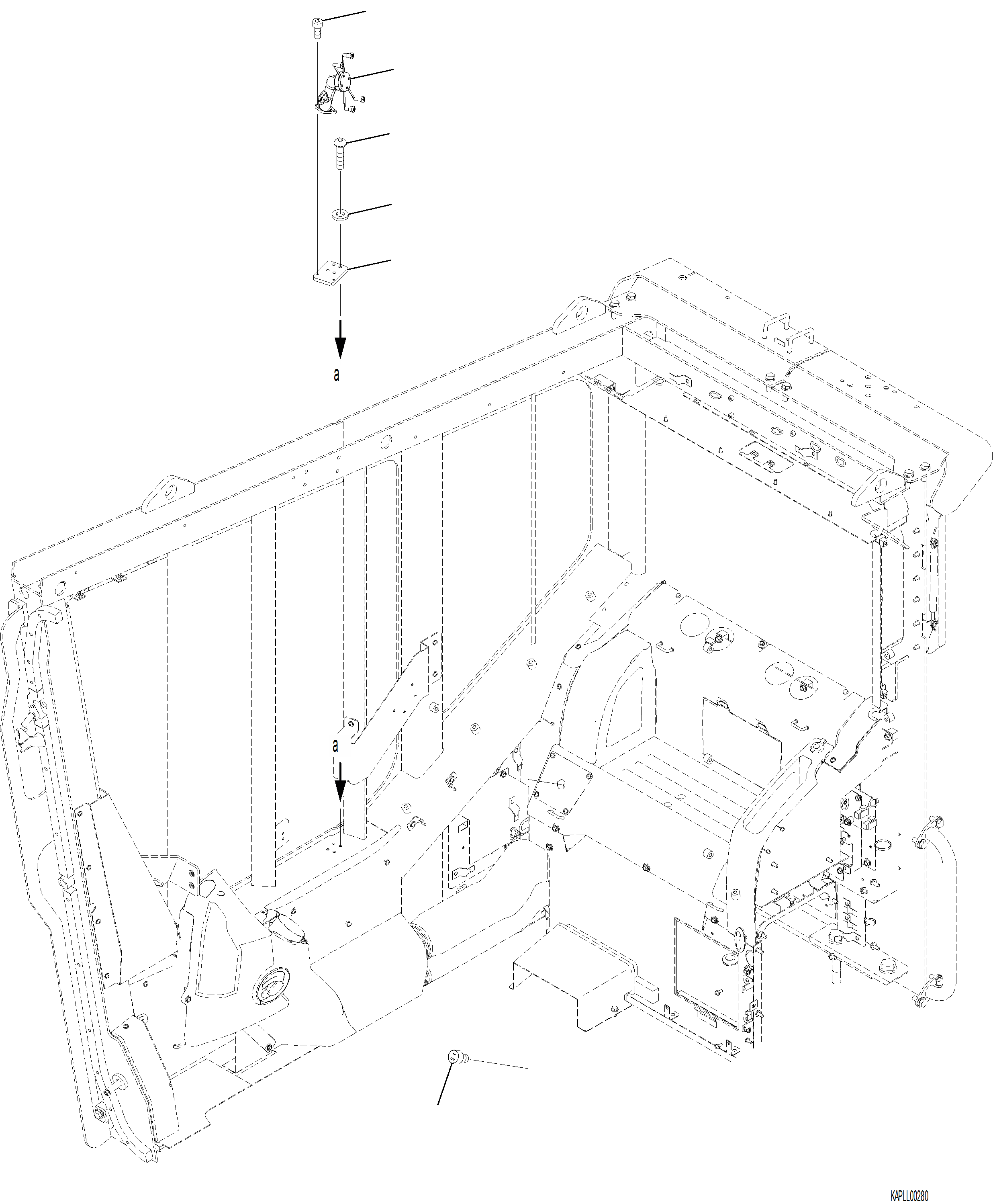 Komatsu parts book diagram for PC230F-11 SN A20700-UP: W1304-001001 CELL MOUNT